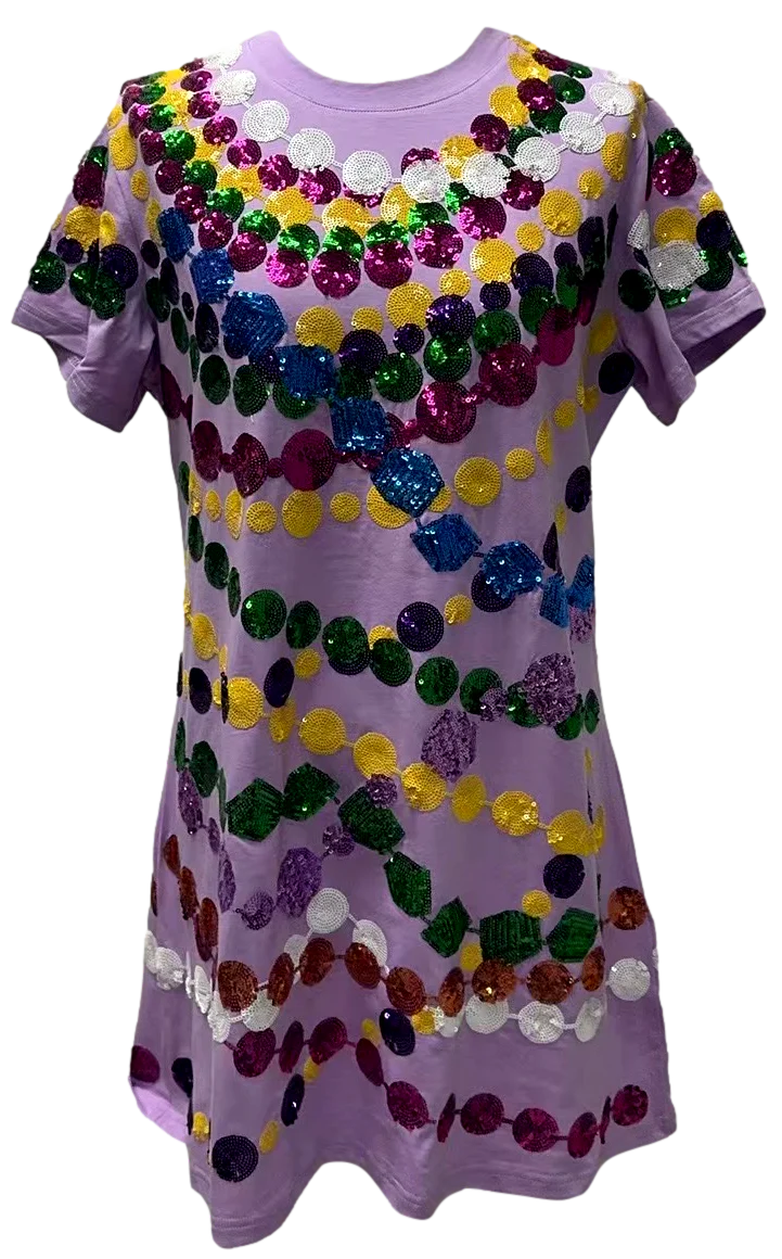 Lavender Mega Bead Tee Dress