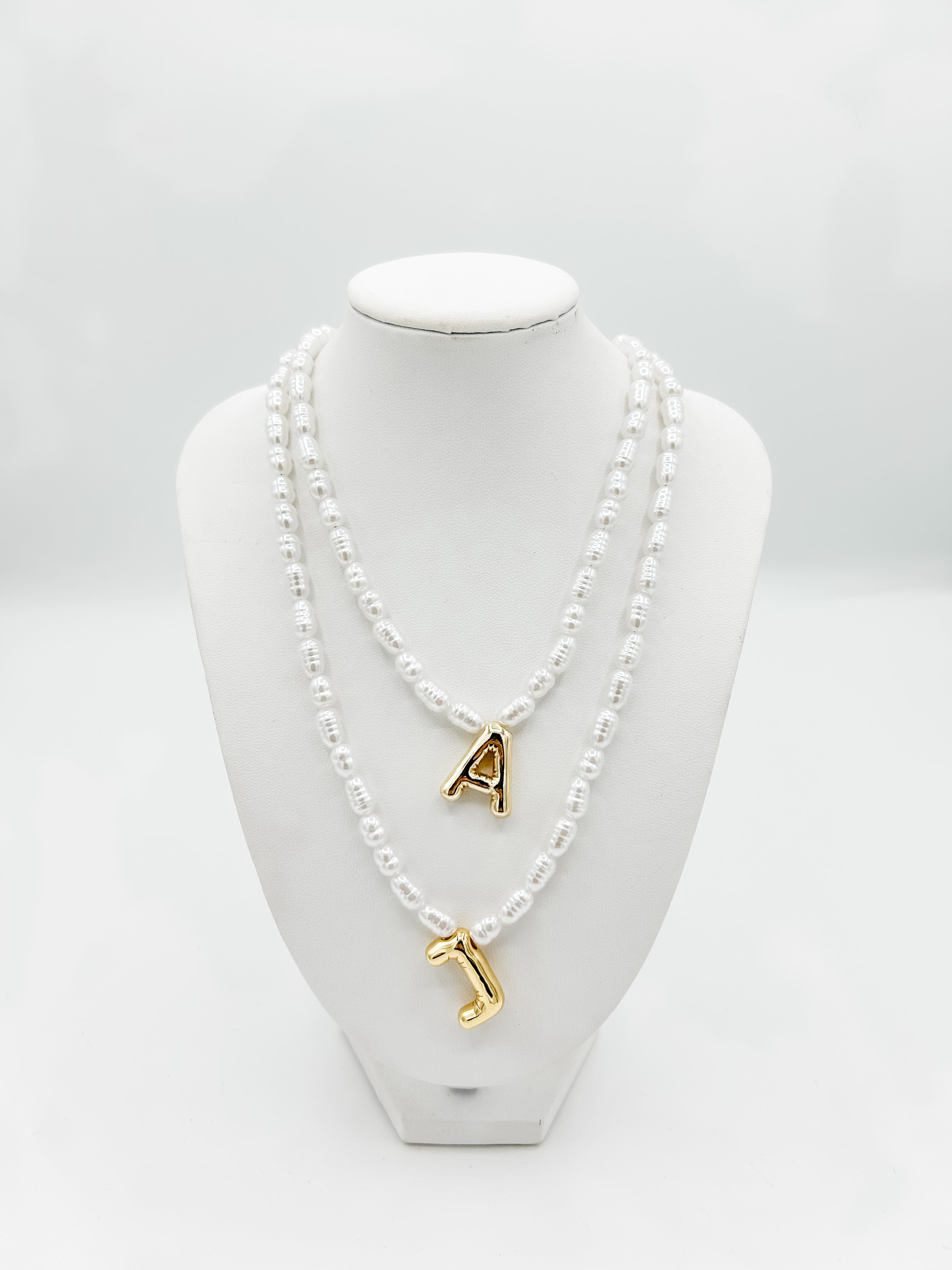 Freshwater Pearl Balloon Letter Necklace