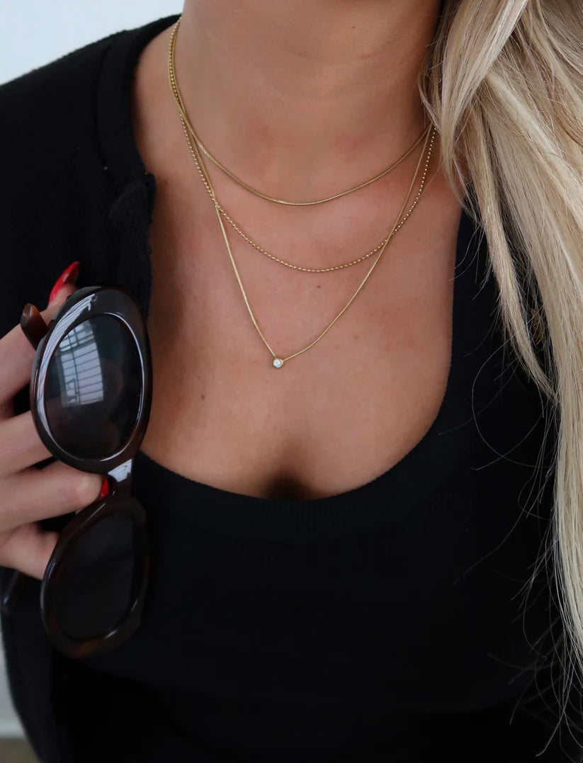 The Ellison Gold Triple Layer Necklace