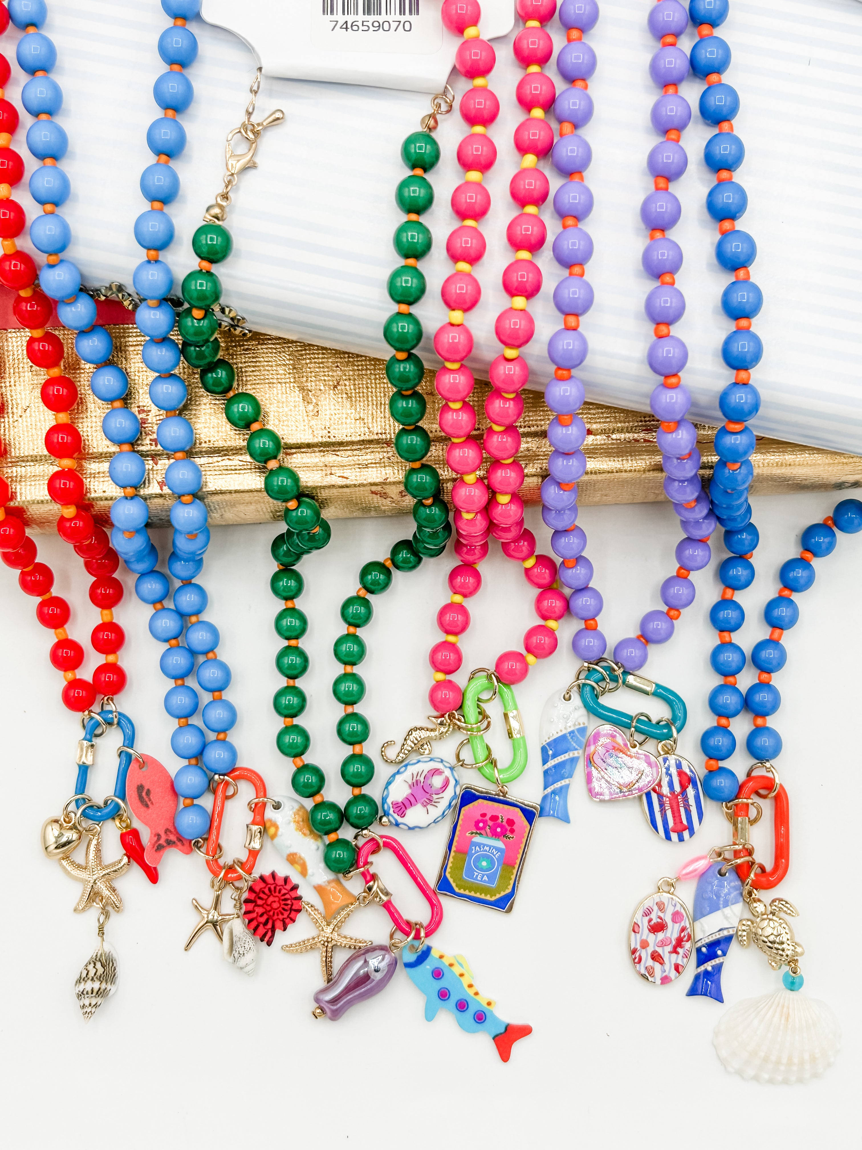 Colorful Beaded Charm Necklace