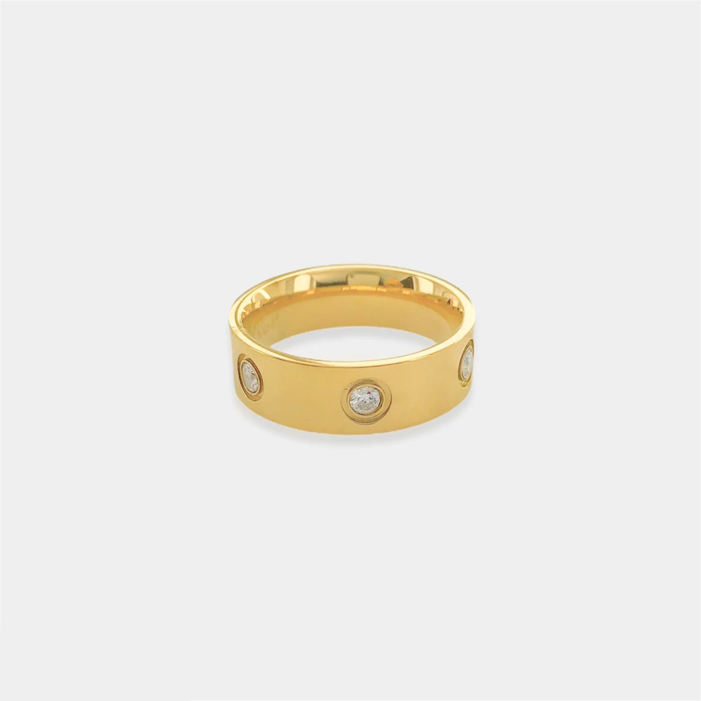 Gold Thick Stainless Steel Ring Size 7