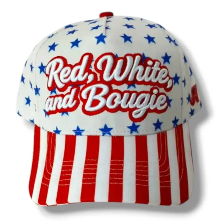 Red, White & Bougie Embroidered Hat