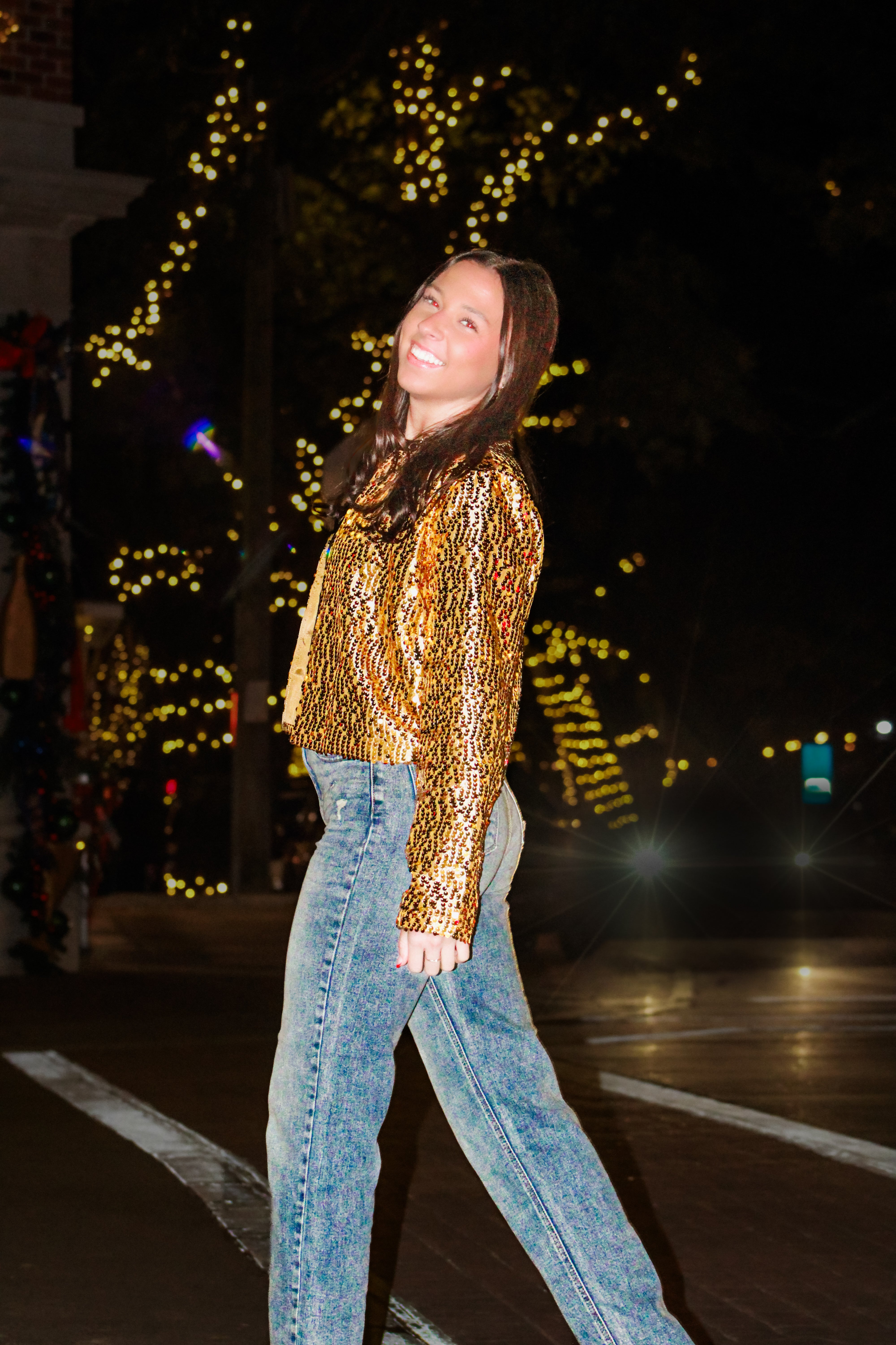 Gold Sequin Crop Jacket
