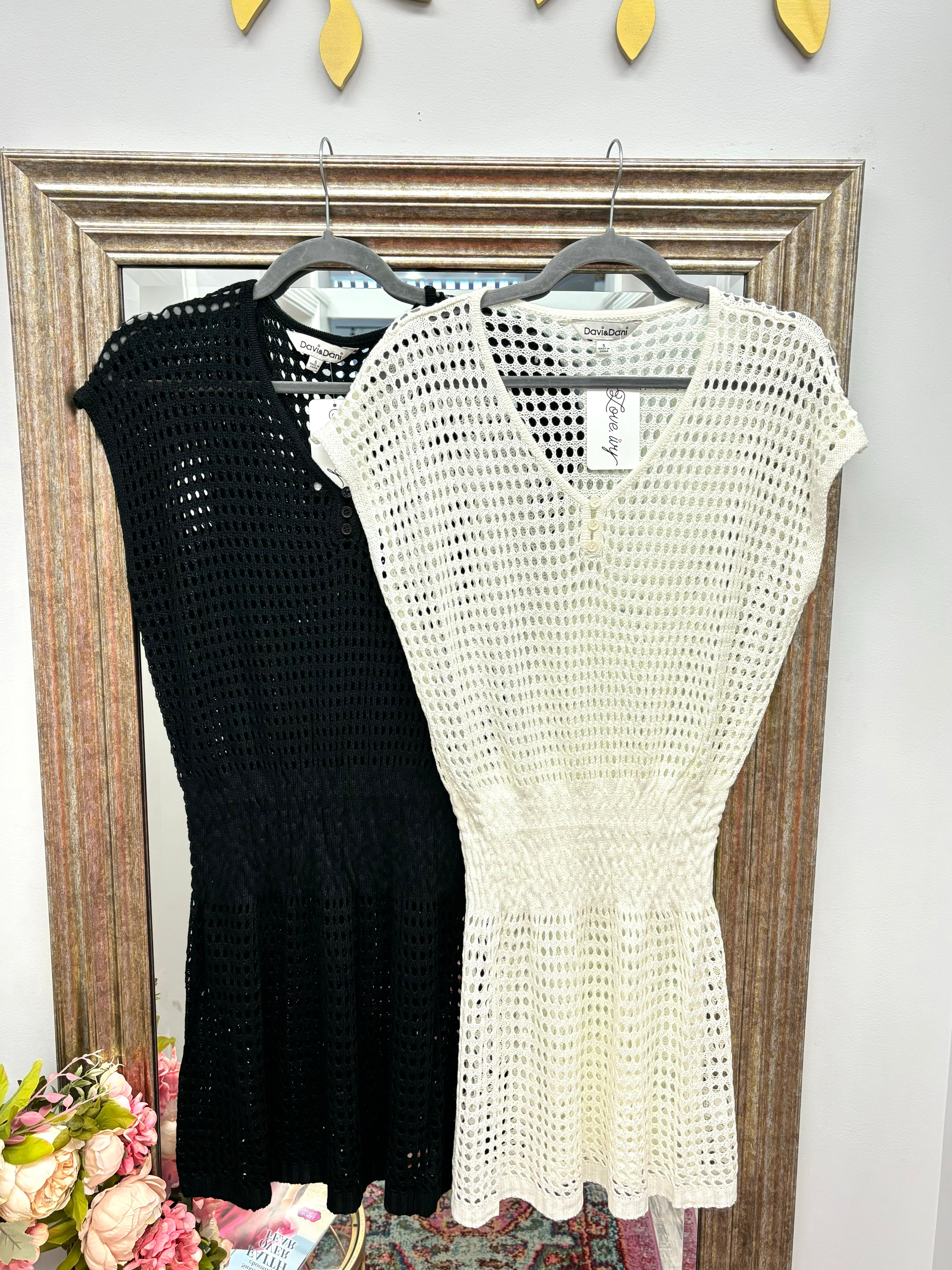 White Knit Cover Up Dress