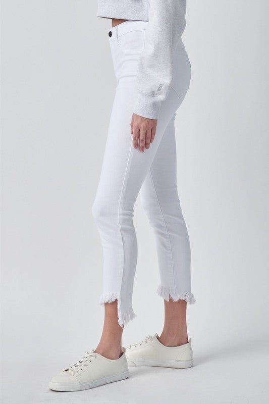 White Fray Skinny Jeans