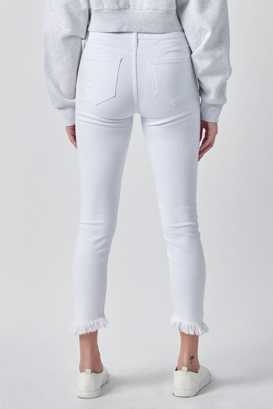 White Fray Skinny Jeans