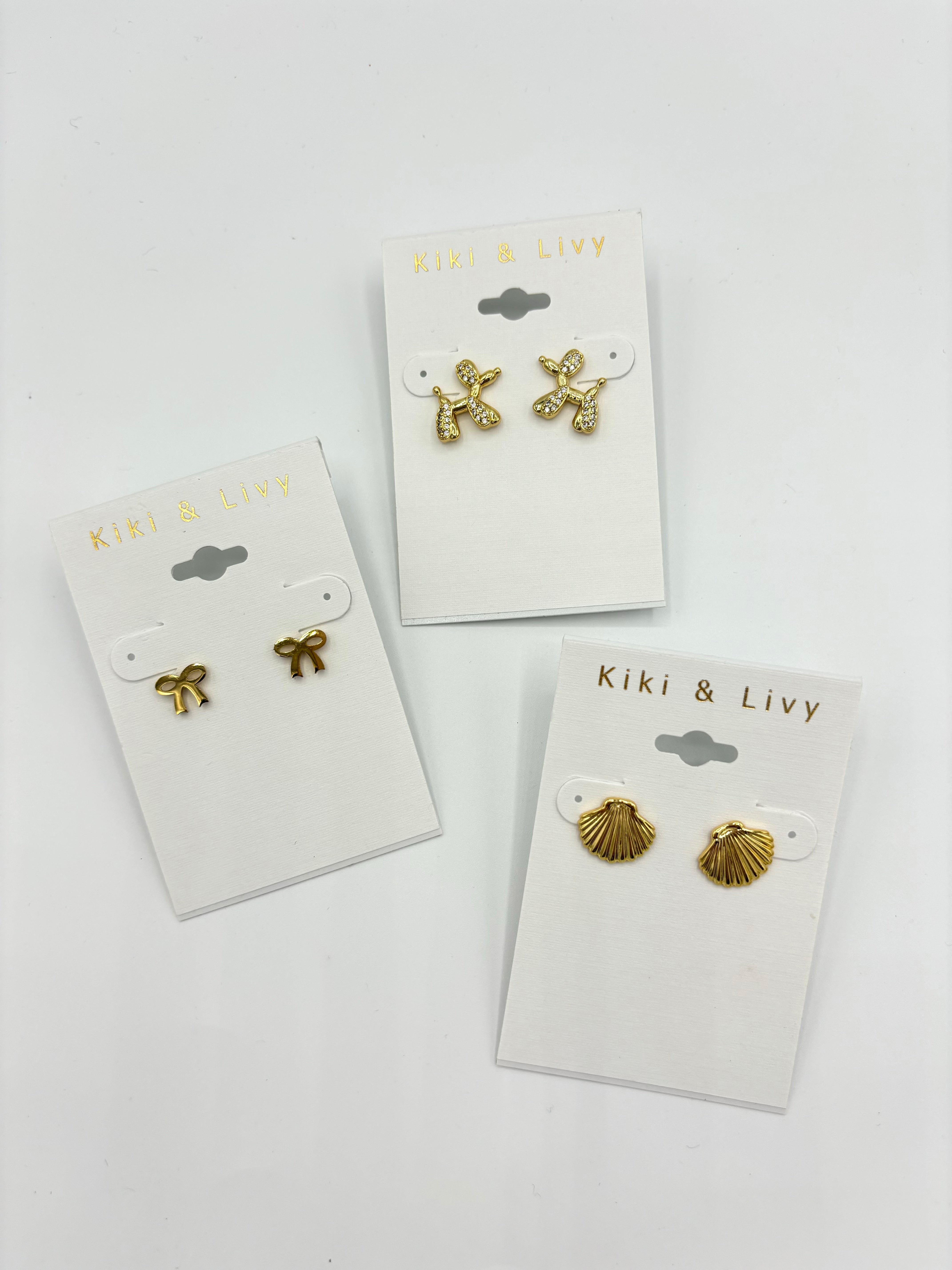 Gold Balloon Dog Earrings