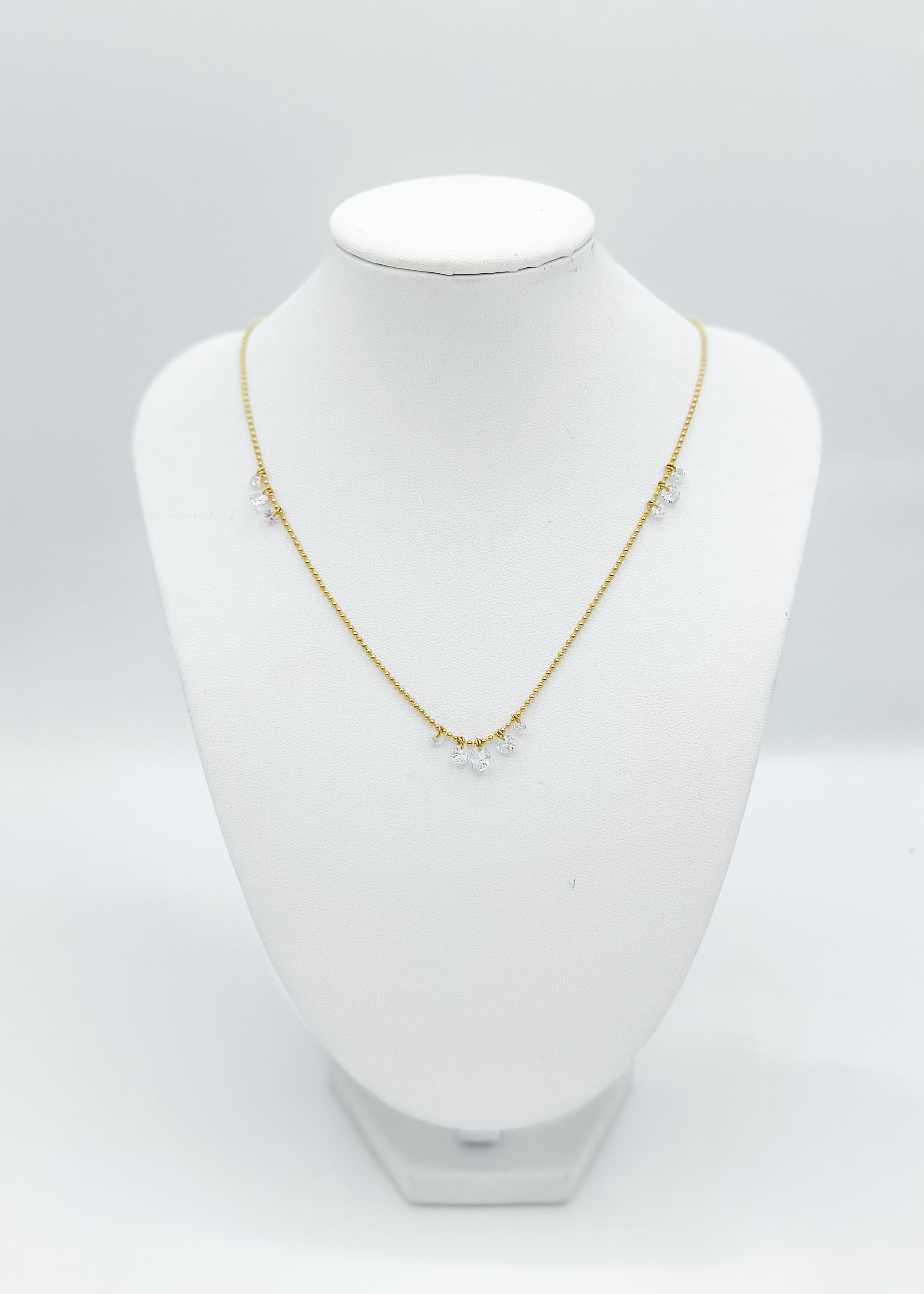 Tiny Crystals Dangle Necklace