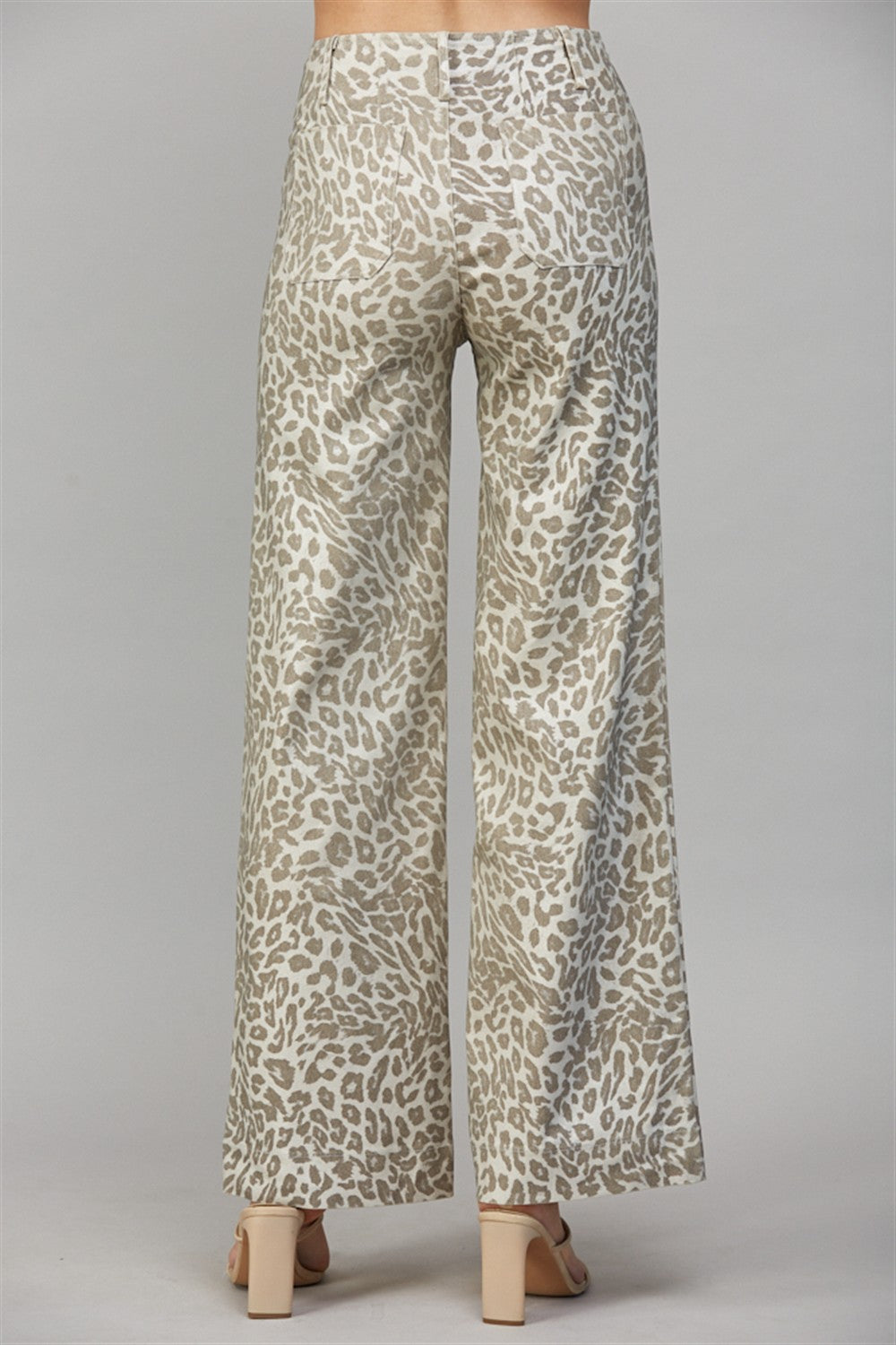 Beige Metallic Leopard Pants