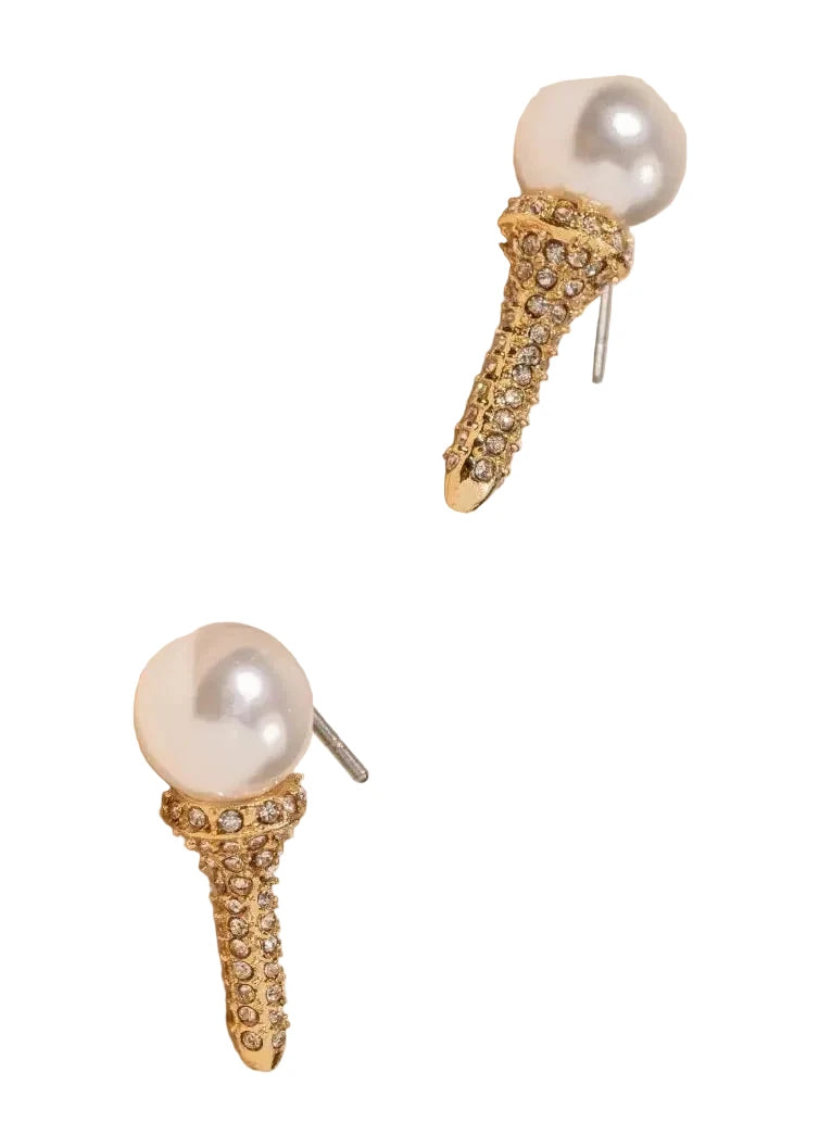 Gold Ball & Pin 18K Gold Dip Stud Earrings