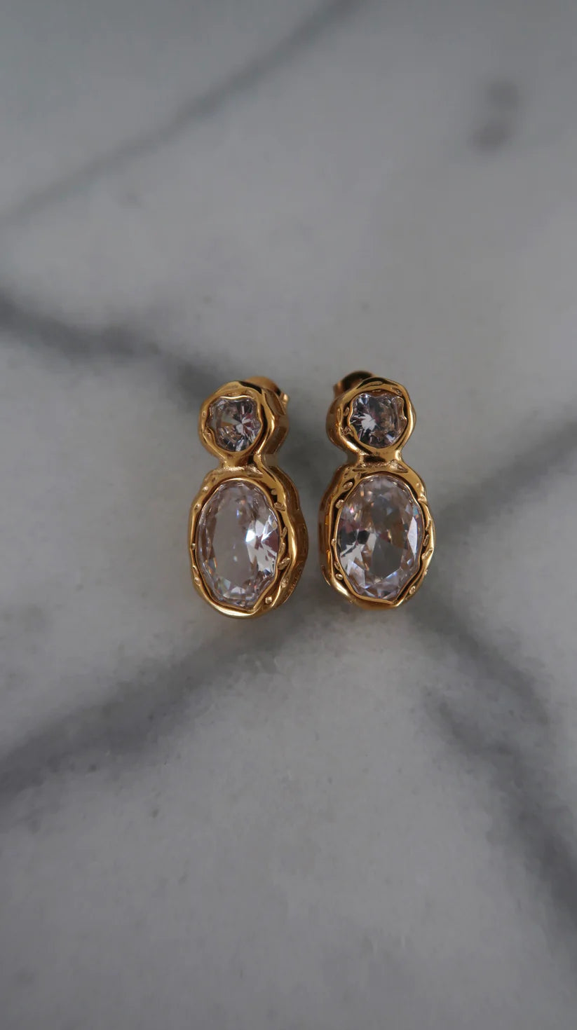 The Serenity Gold Rhinestone Earrings