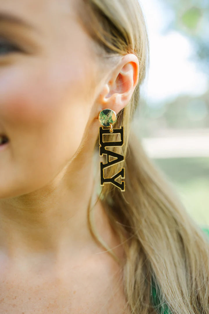 Green & Gold GameDay Earrings