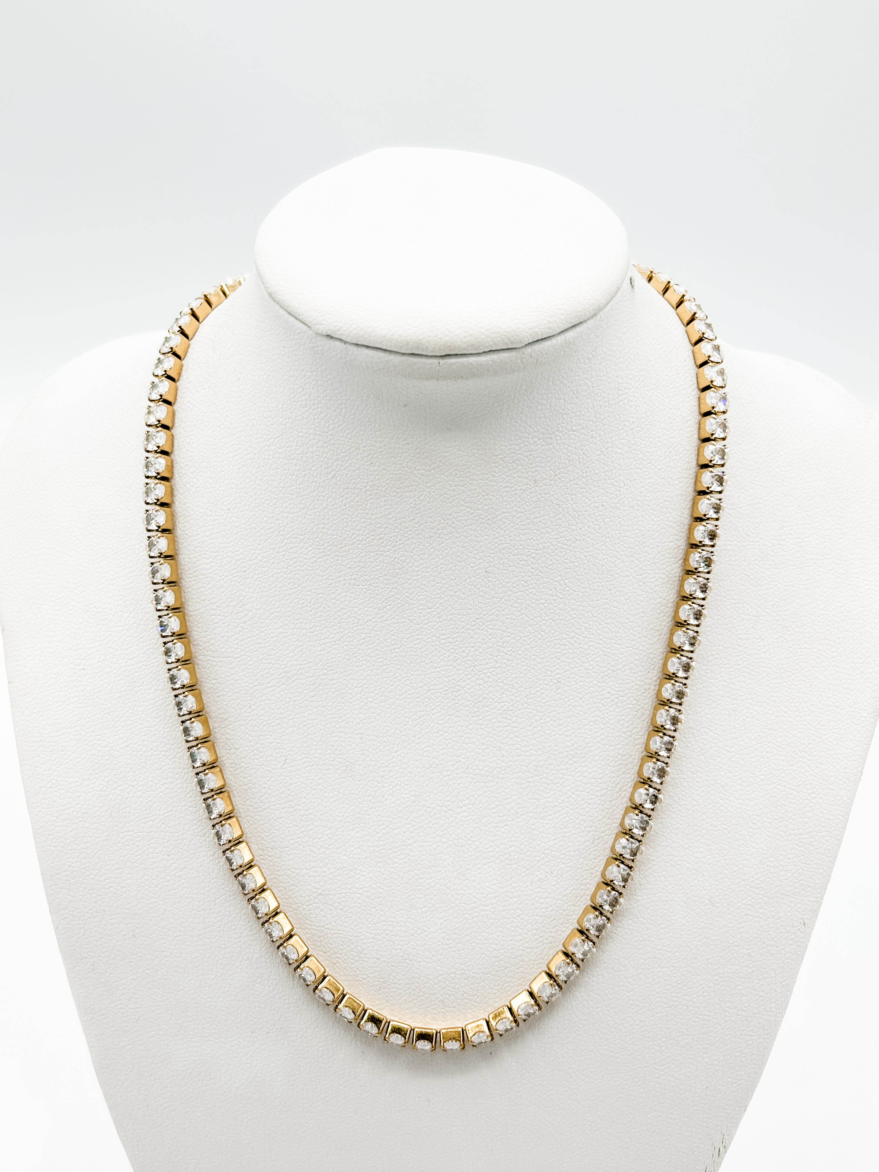 Oval Stone Tennis Necklace