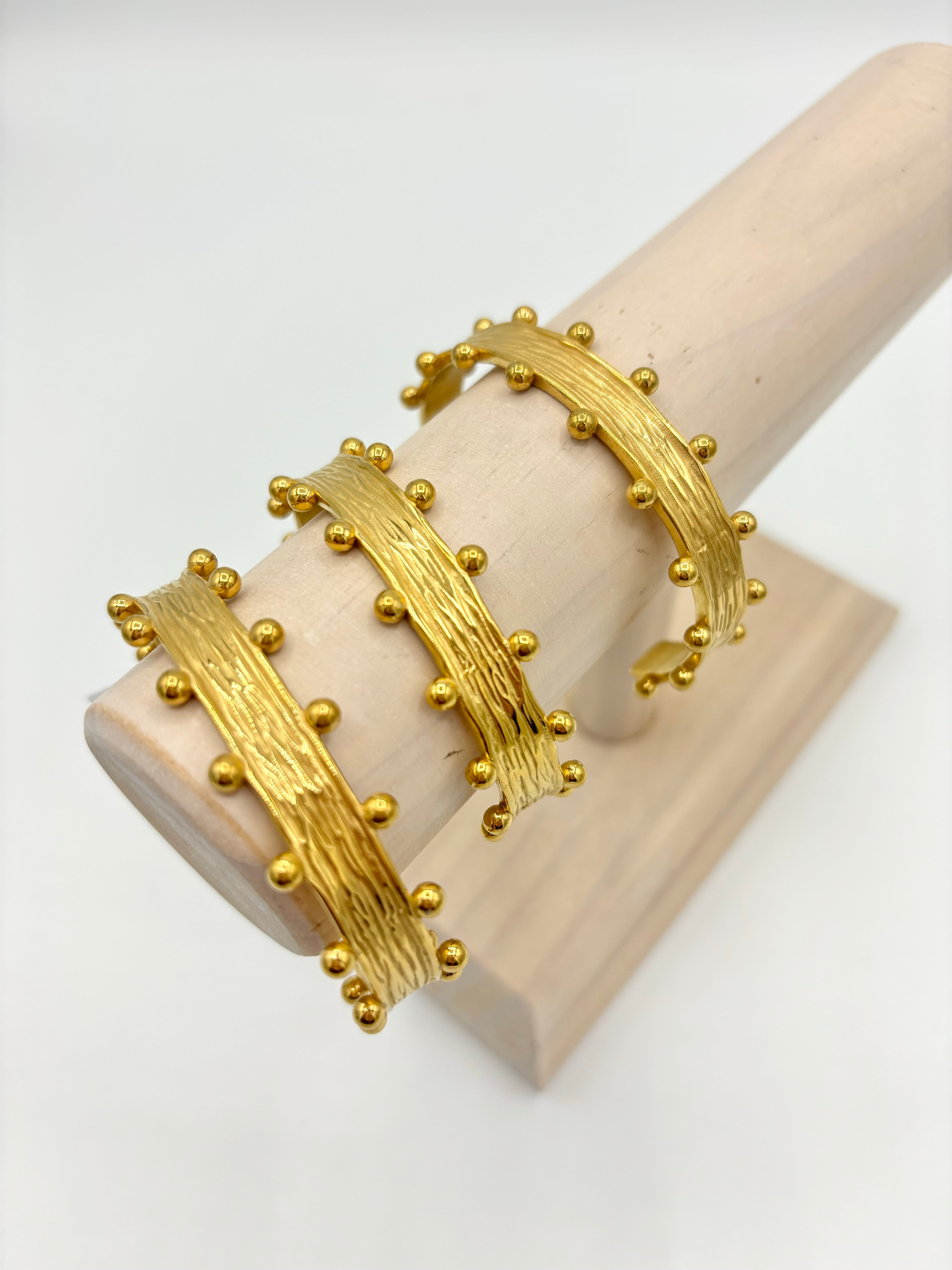 Gold Hammered Cuff Bracelet