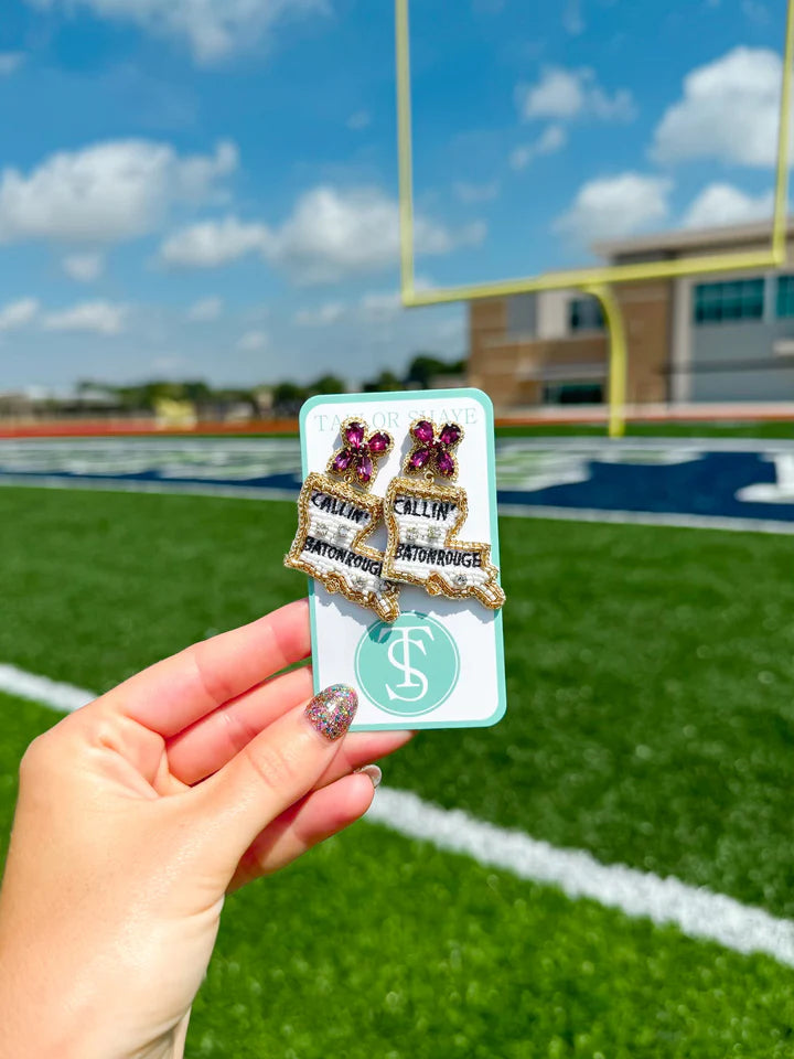 Callin' Baton Rouge Beaded Earrings