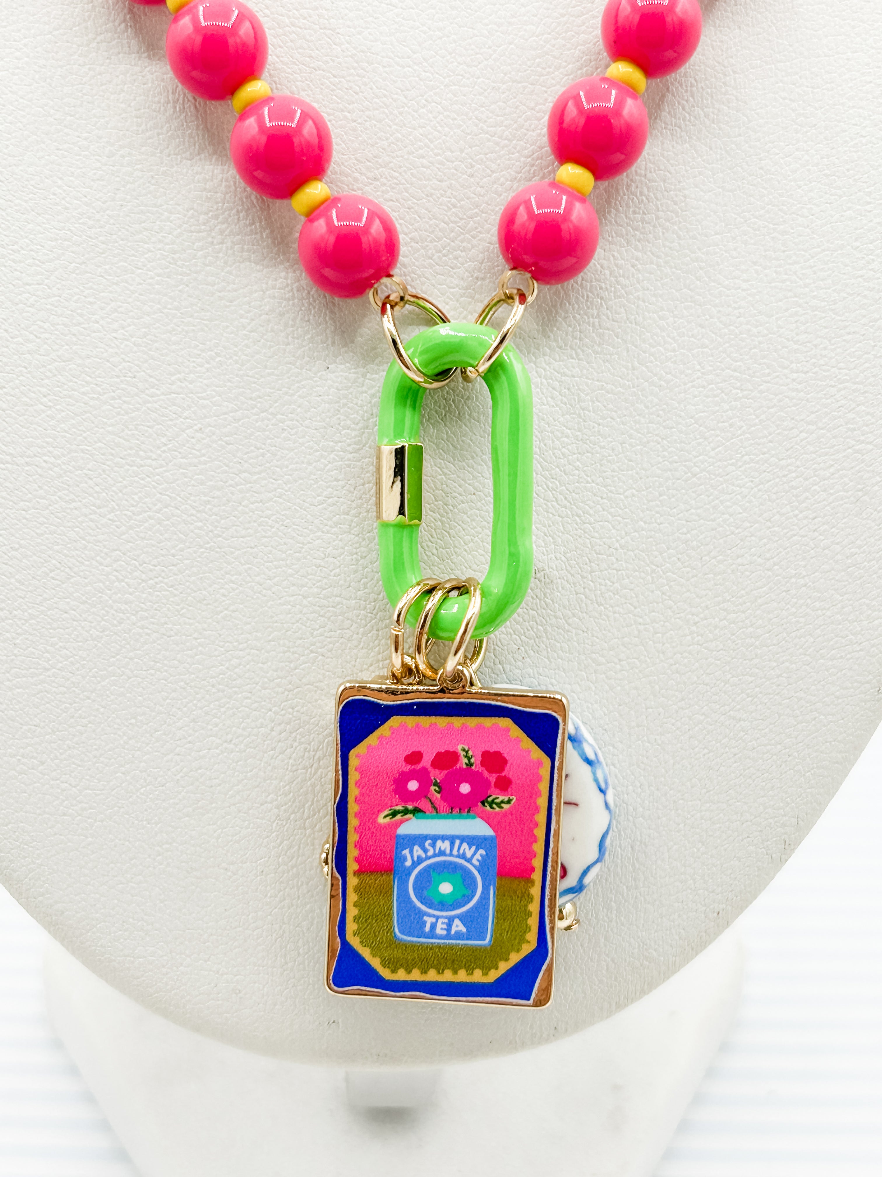 Colorful Beaded Charm Necklace