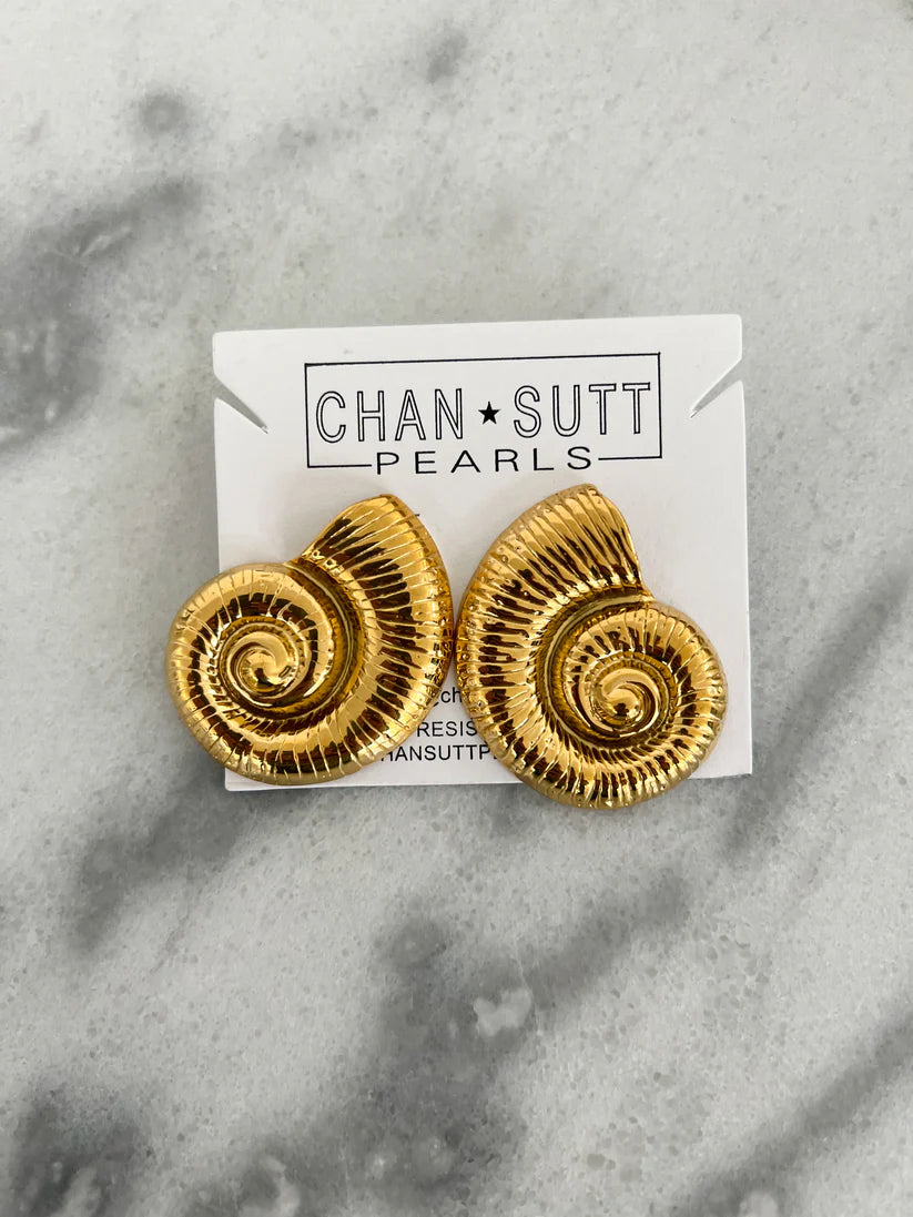 The Large Gold Shell Earrings