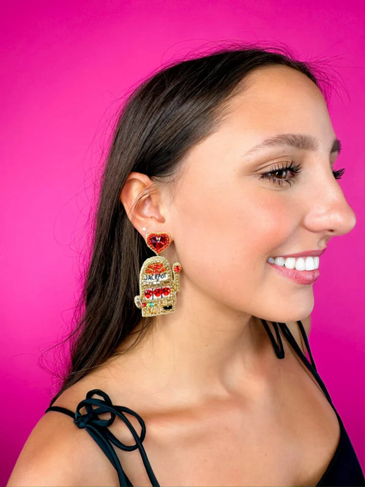 Jackpot Slot Beaded Earrings