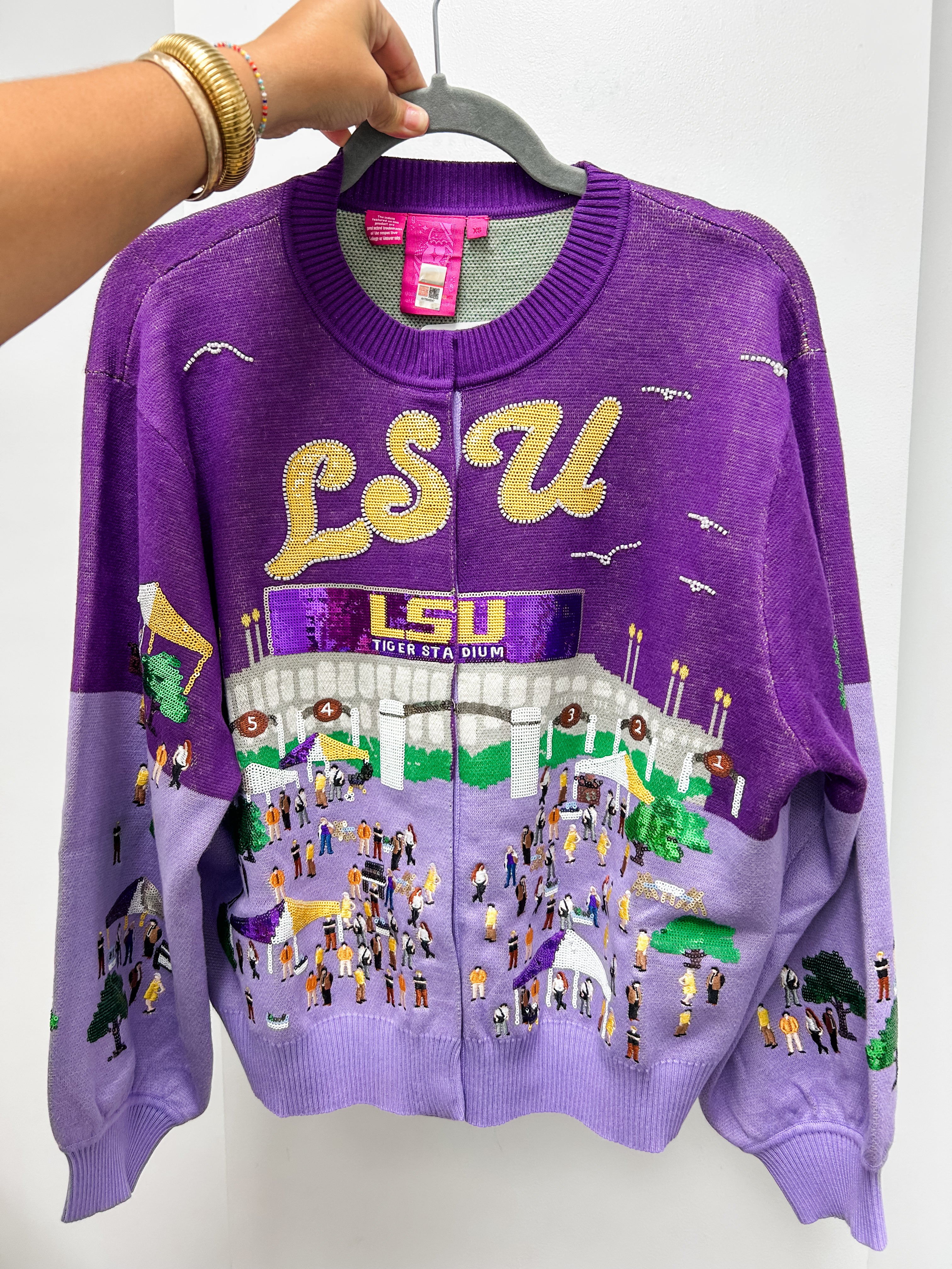 Licensed LSU Stadium Tailgate Party Button Up Cardigan