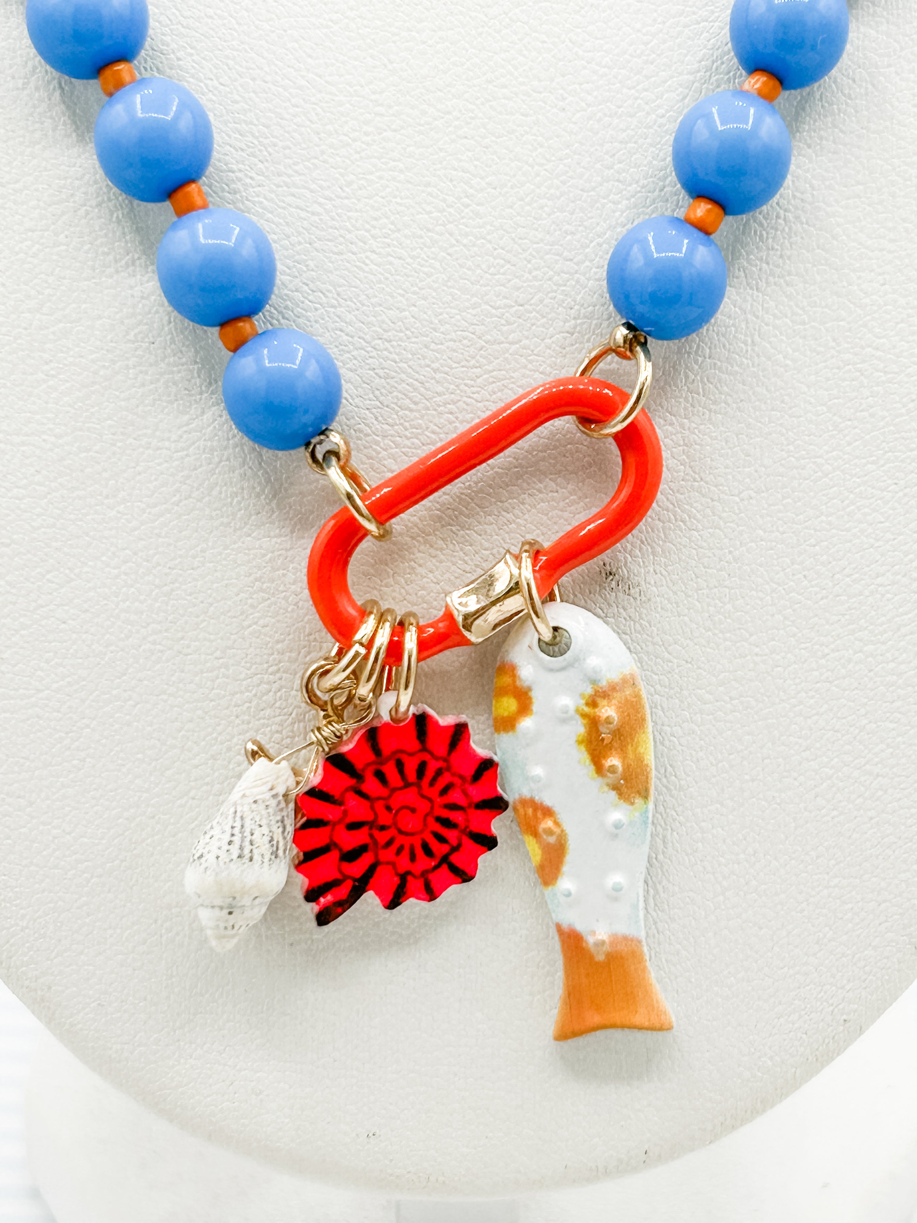 Colorful Beaded Charm Necklace