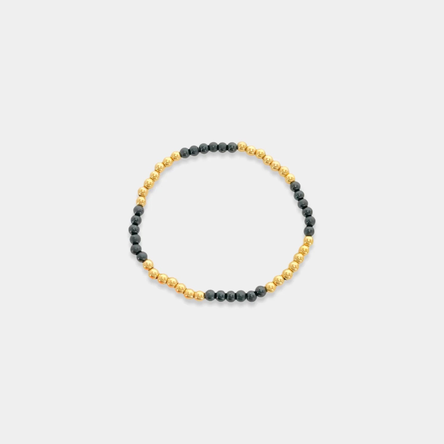 Black Enamel Bead Gold Plated Bracelet