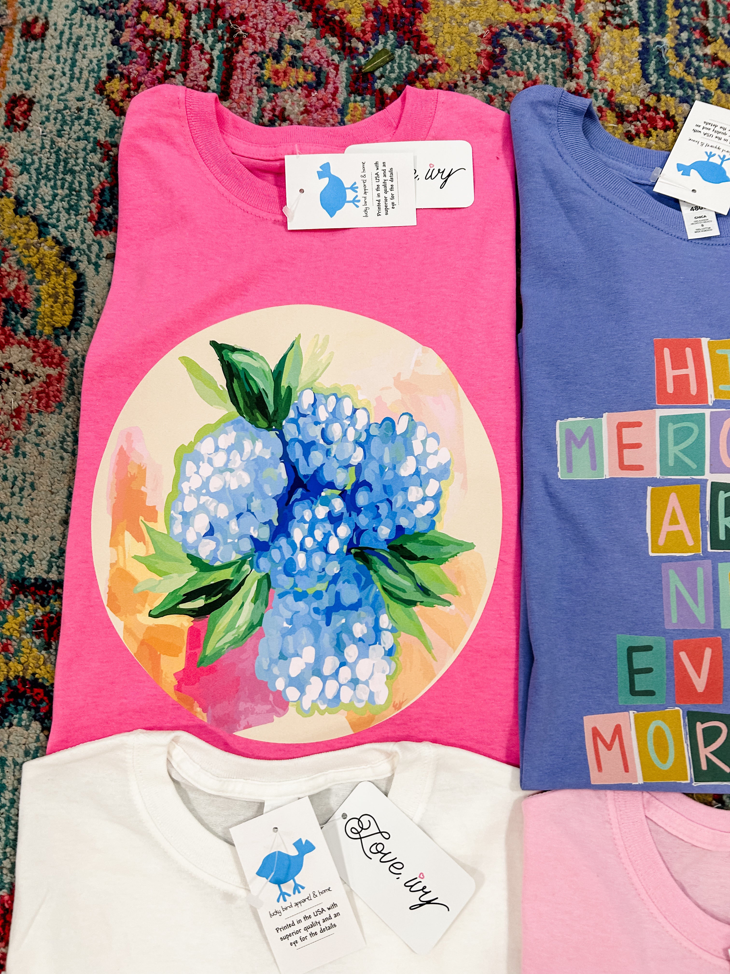 Pink Painted Hydrangea Tee
