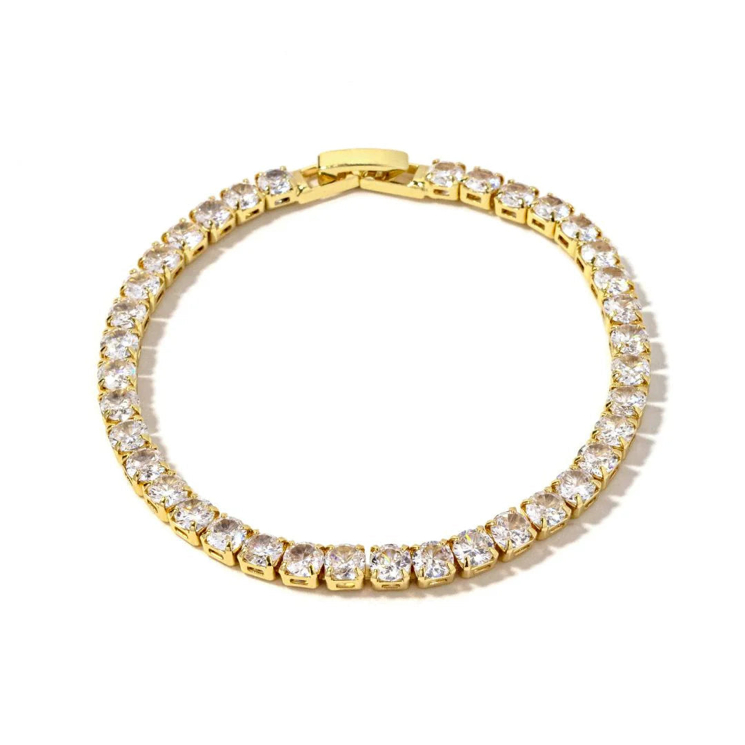 Gold Misha Rhinestone Tennis Bracelet