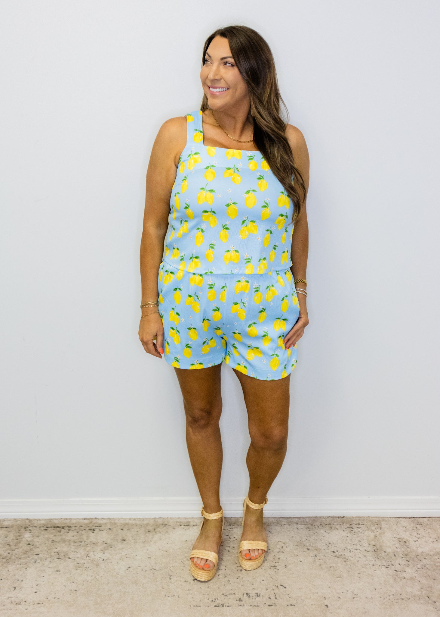 Zesty Lemons Two-Piece Linen Set