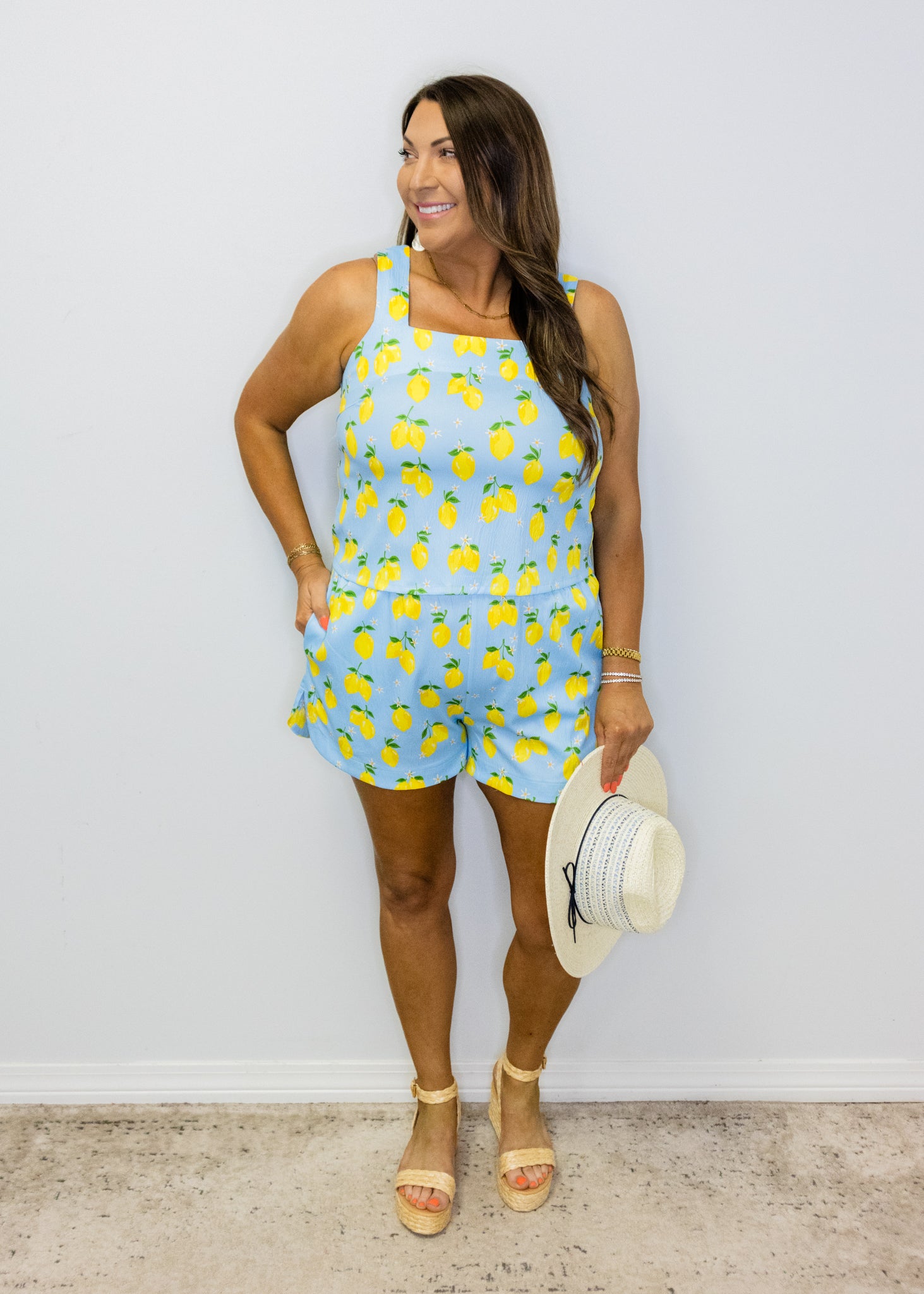 Zesty Lemons Two-Piece Linen Set