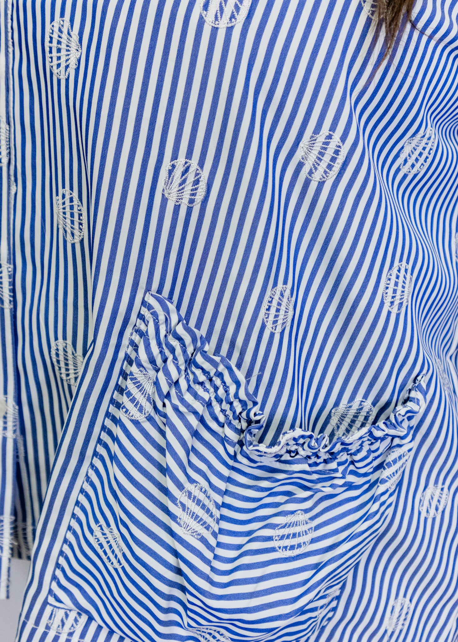Blue Stripe Front Pocket Top
