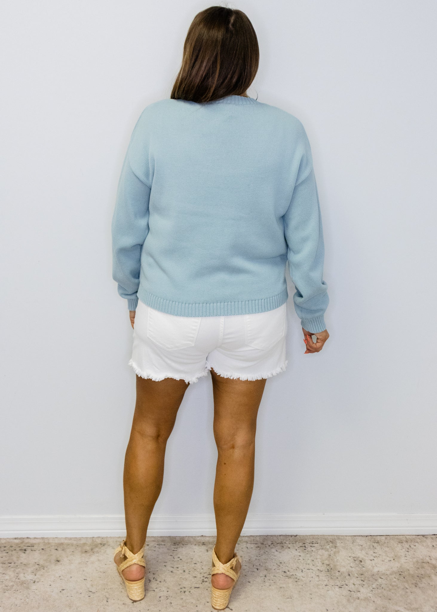 Powder Blue Fish Sweater