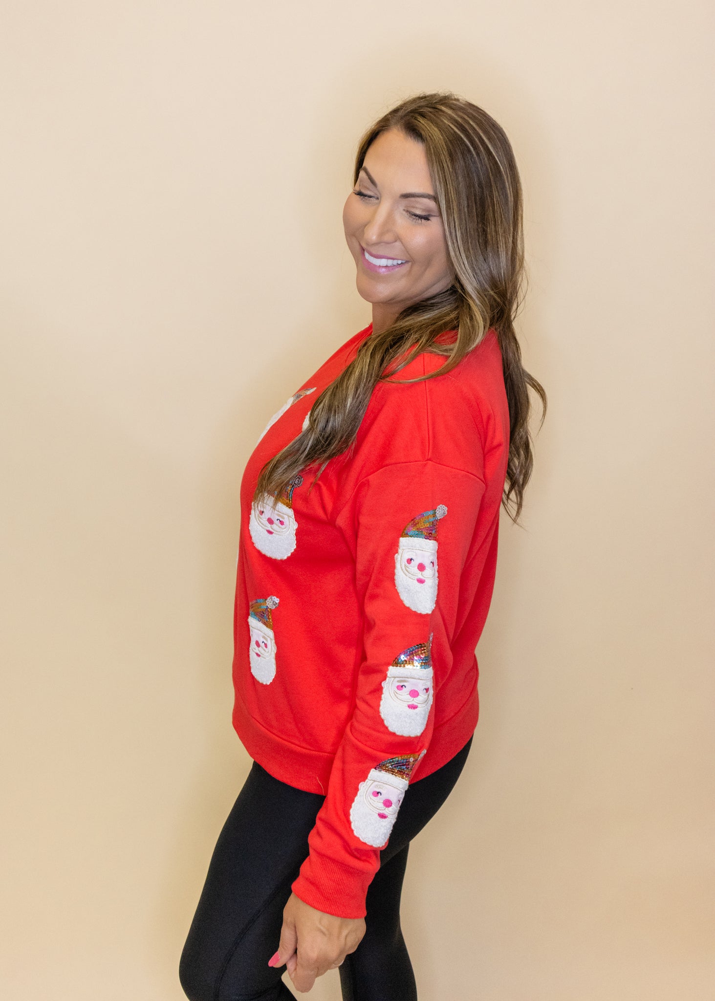 Red Sequin Santa Claus Sweatshirt