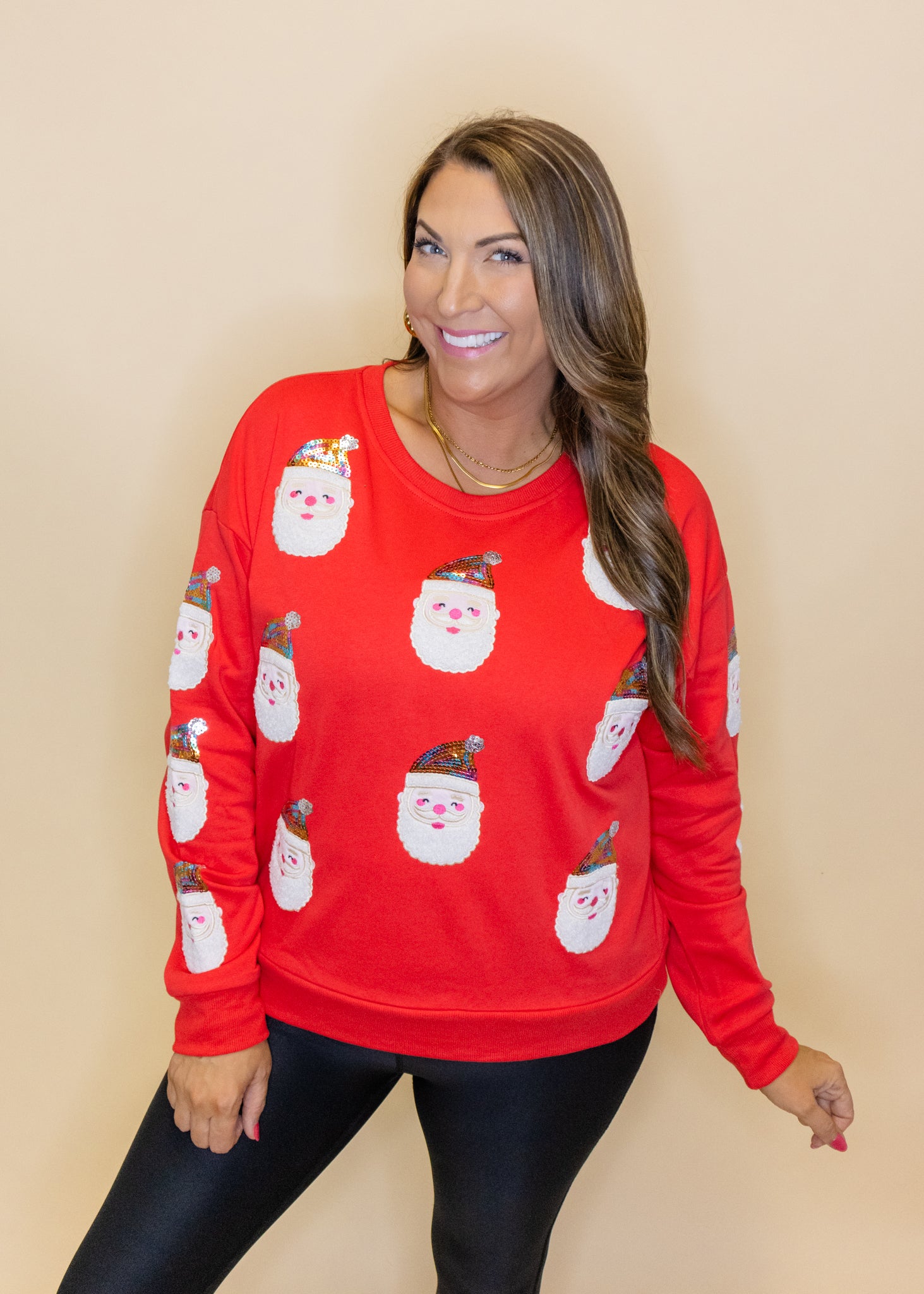 Red Sequin Santa Claus Sweatshirt