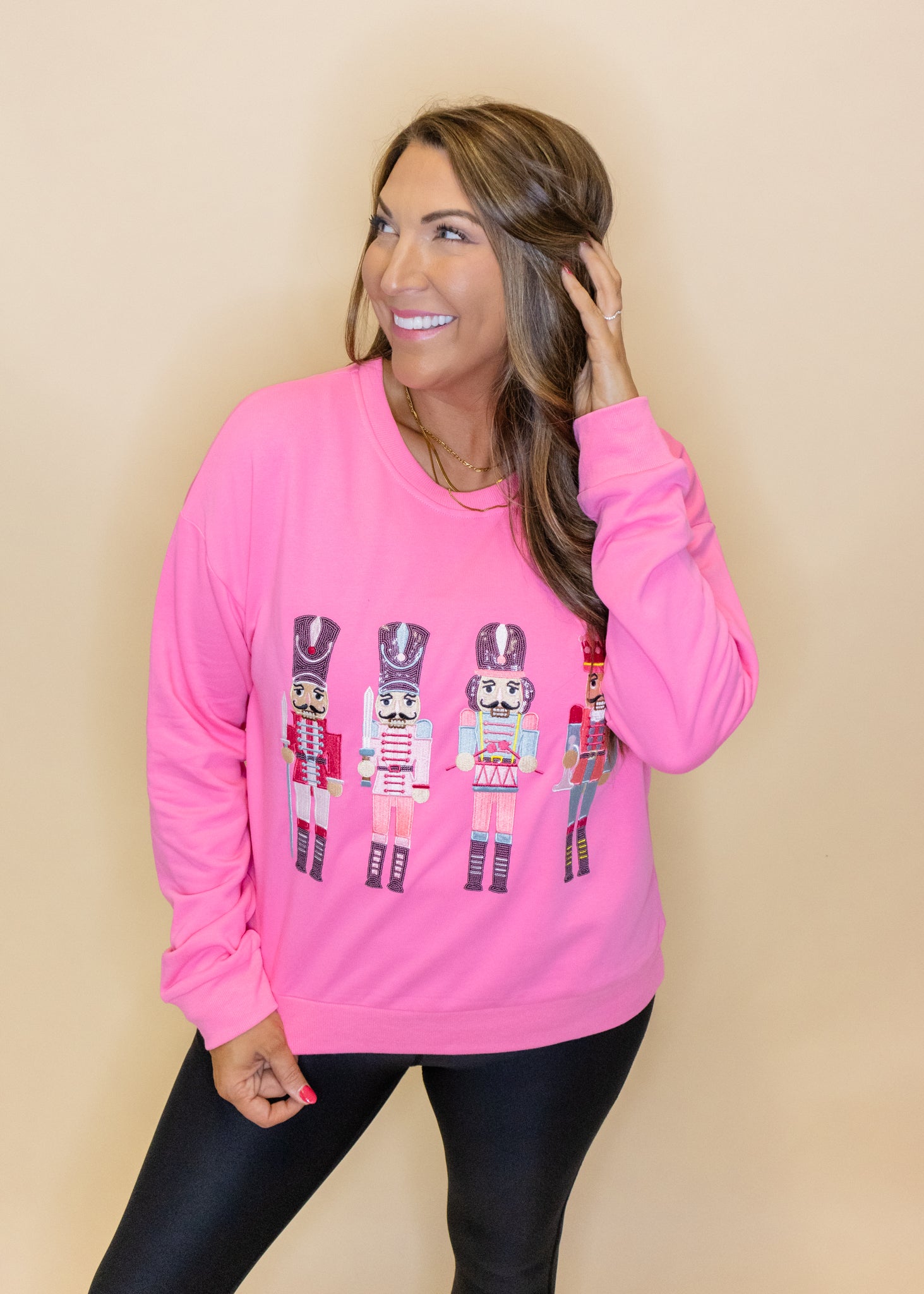 Pink Sequin Nutcracker Sweatshirt