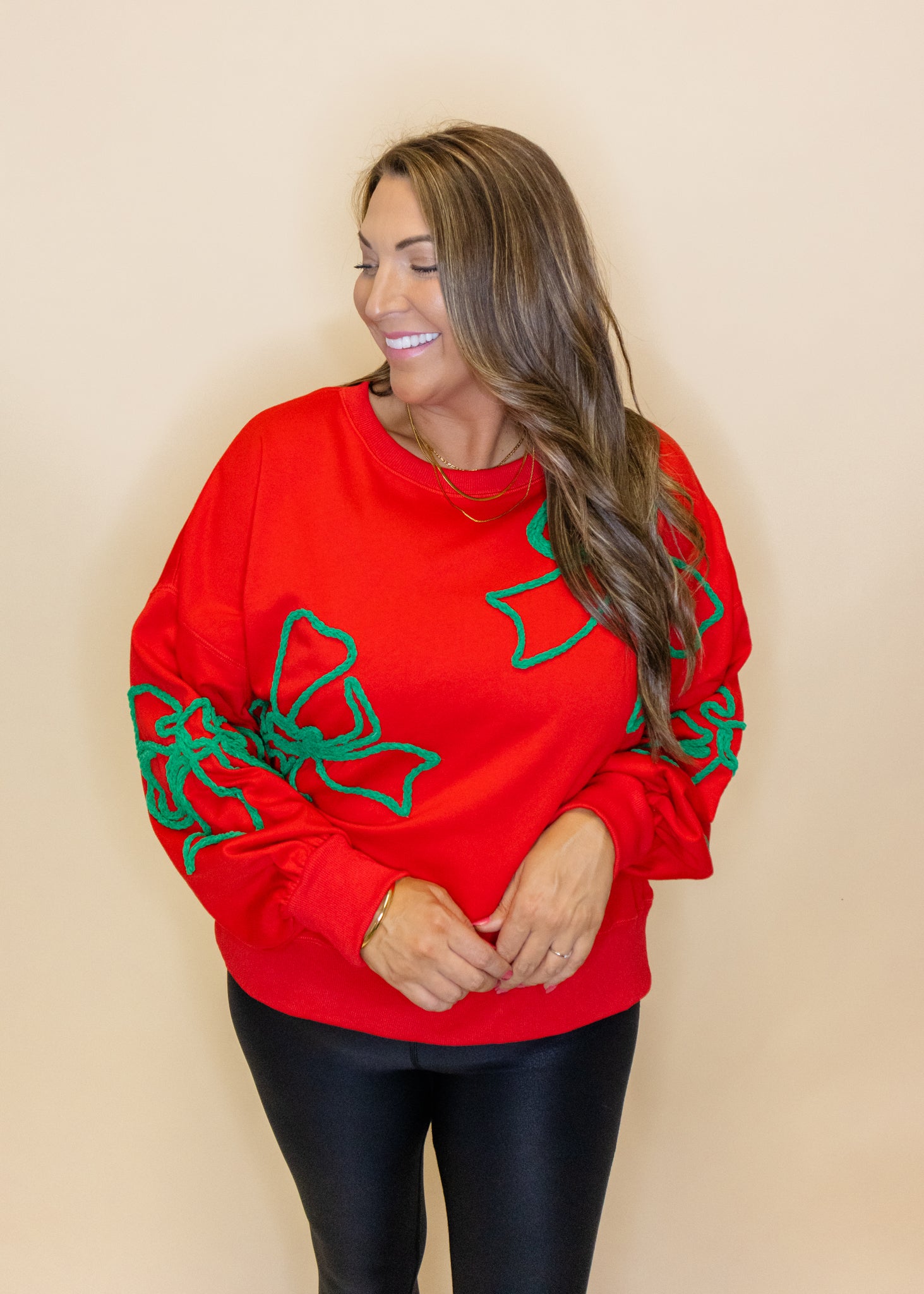 Red Christmas Bow Sweatshirt