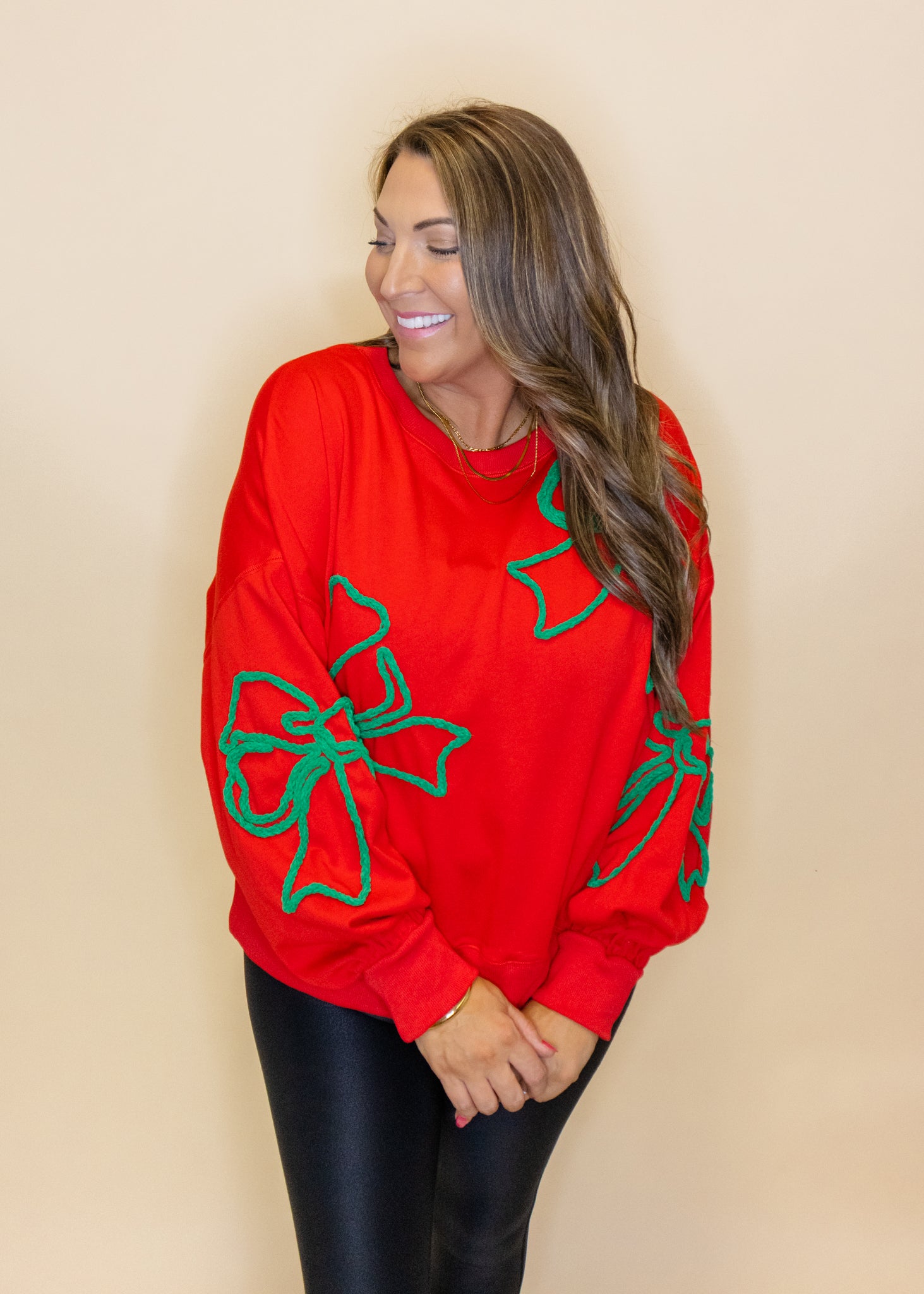 Red Christmas Bow Sweatshirt