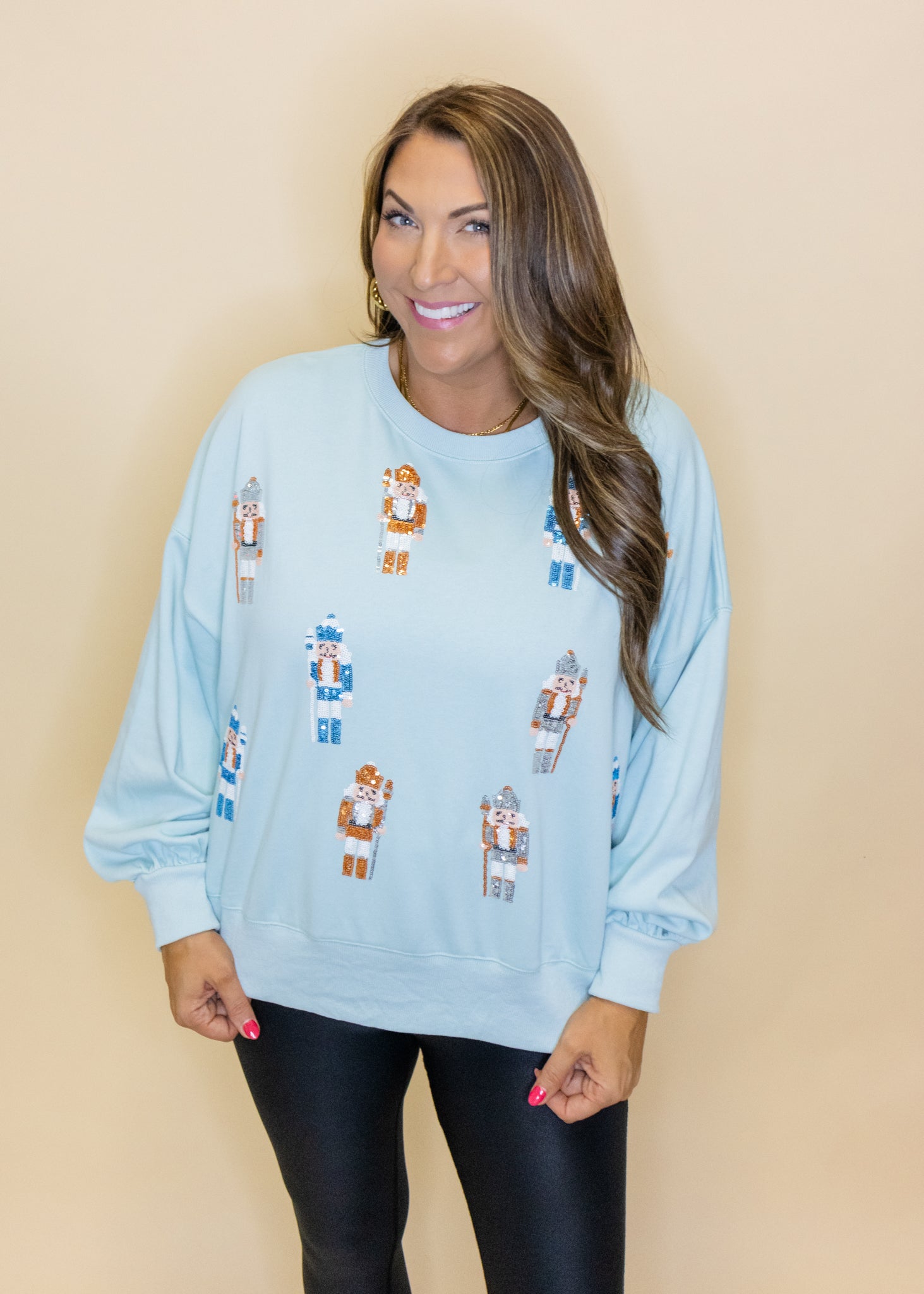 Blue Sequin Nutcracker Sweatshirt