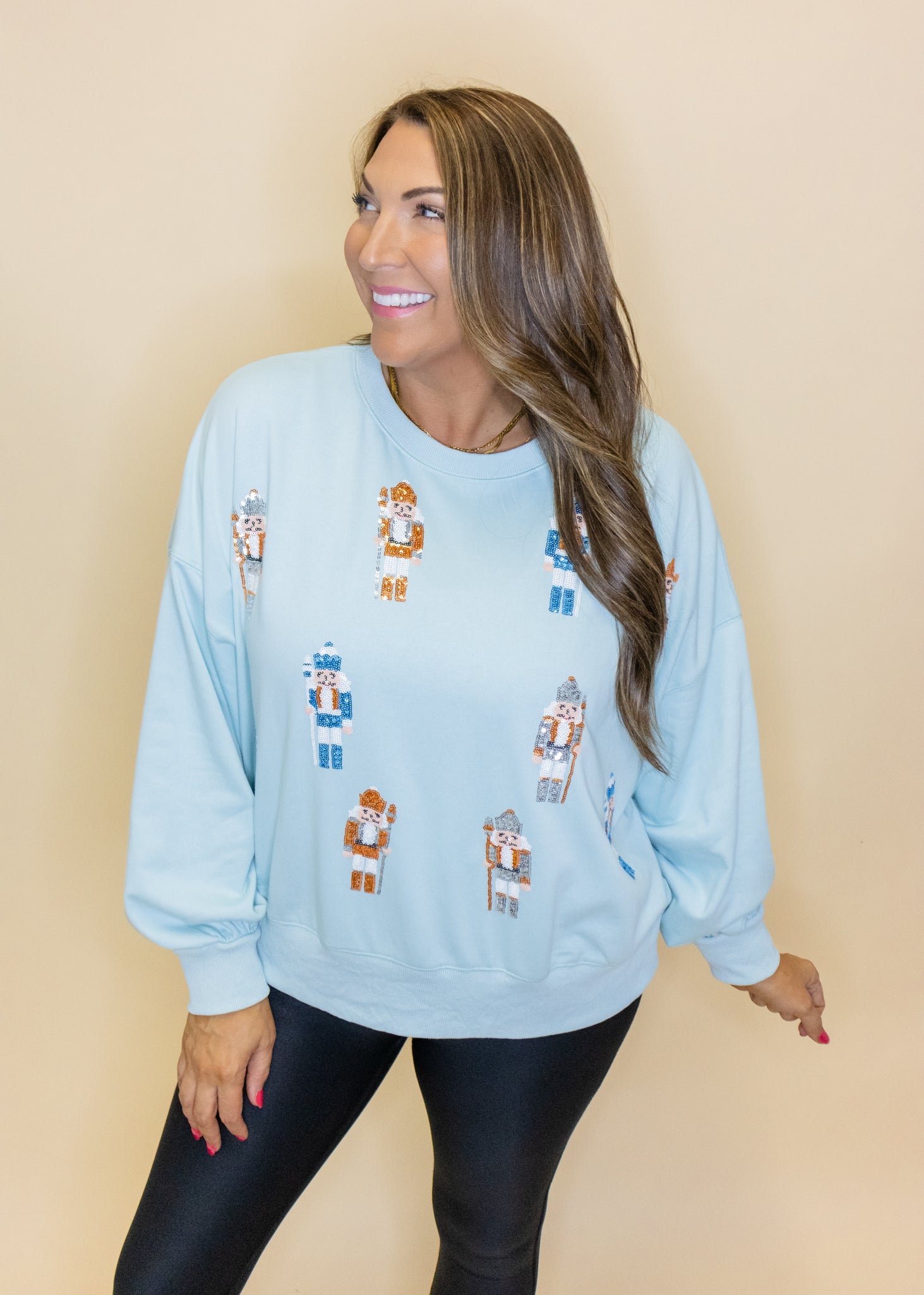 Blue Sequin Nutcracker Sweatshirt