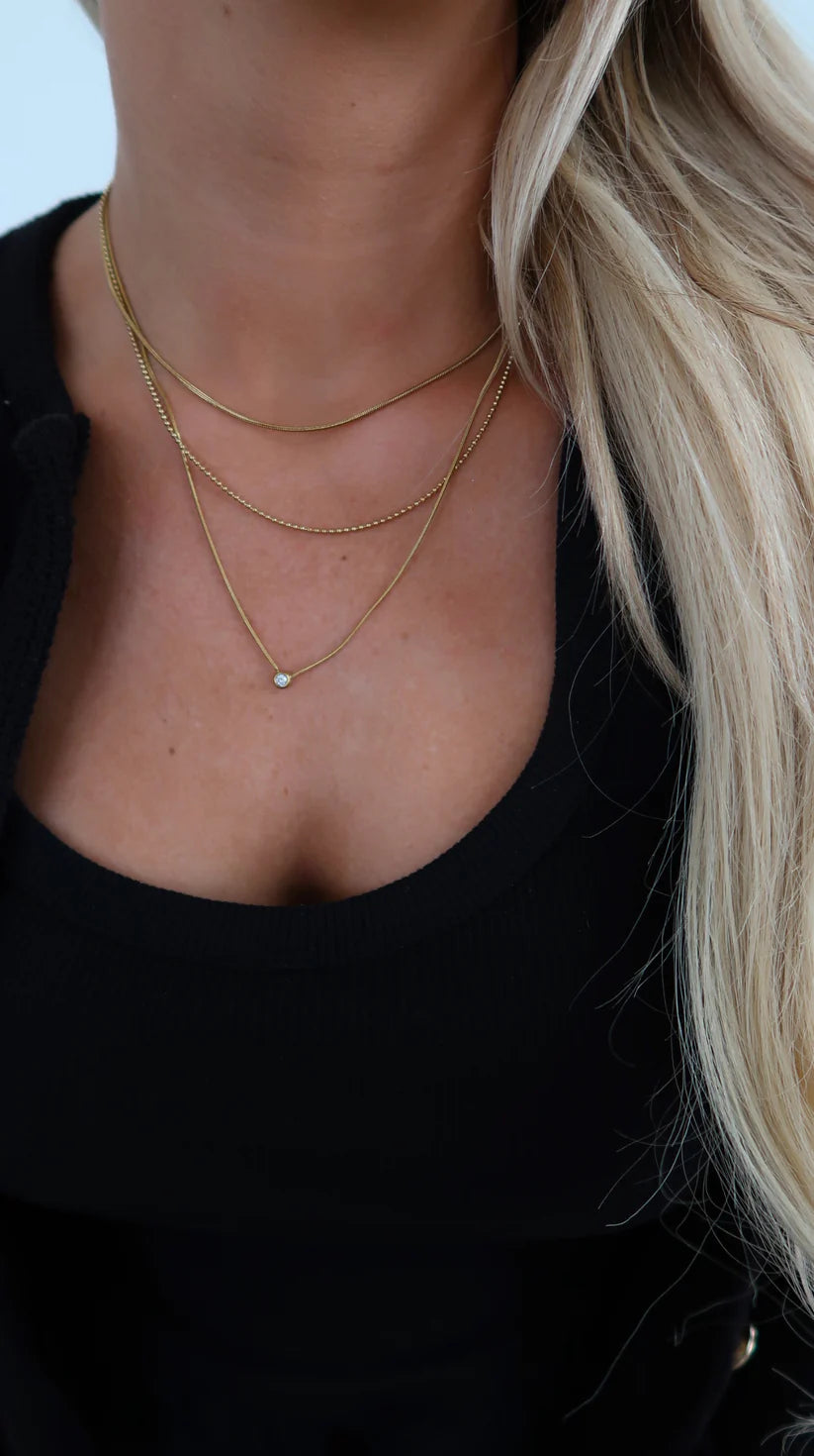 The Ellison Gold Triple Layer Necklace