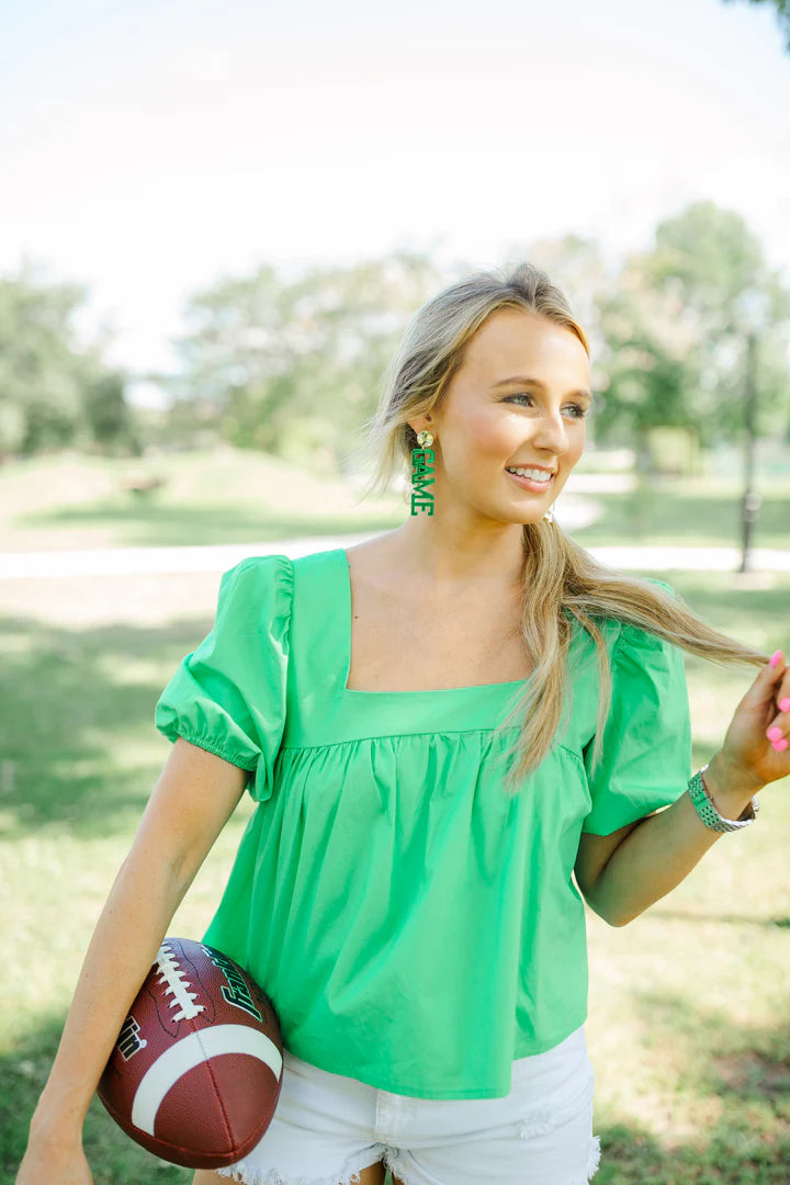 Green & Gold GameDay Earrings