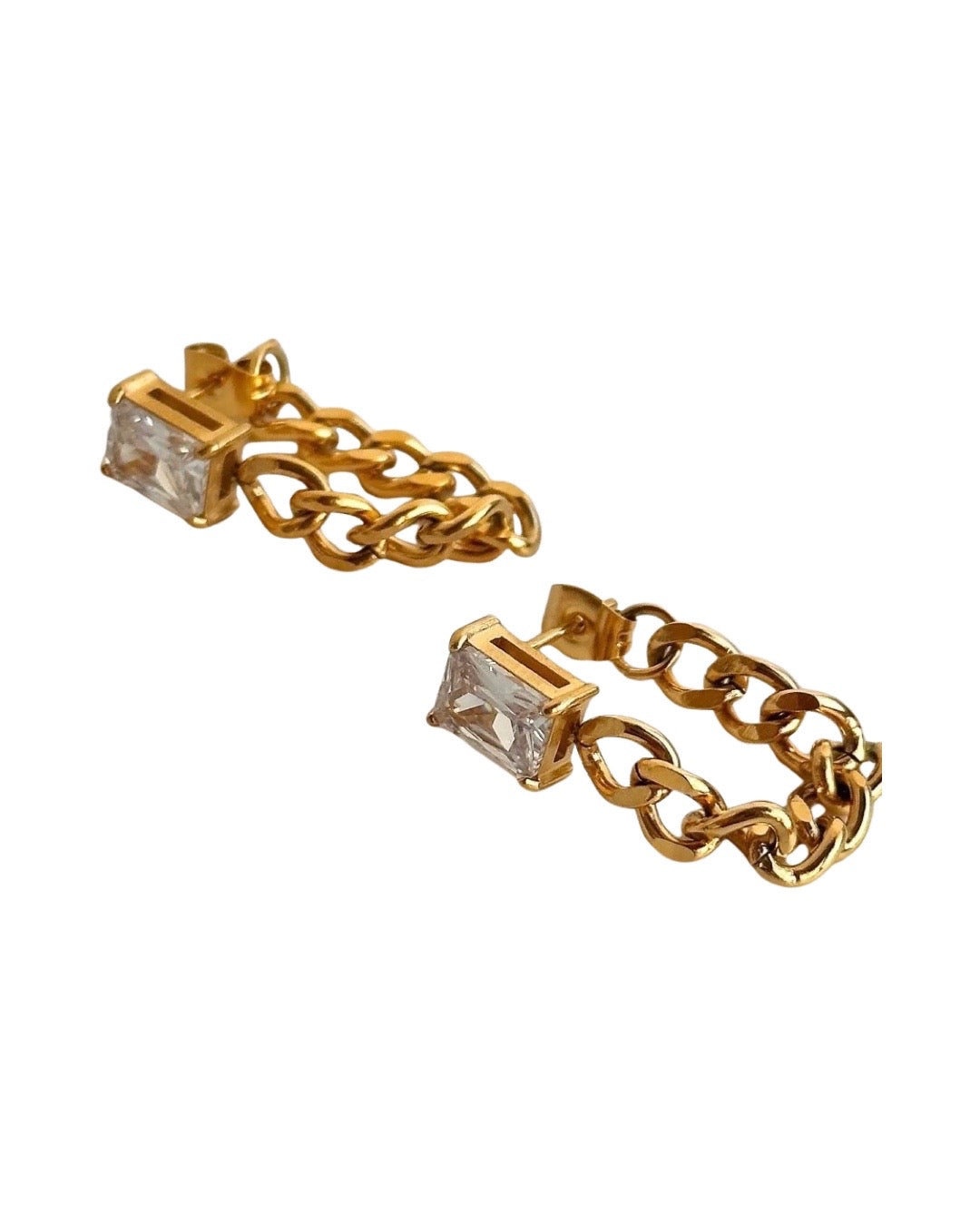 The Gold Diamond Chain Earrings