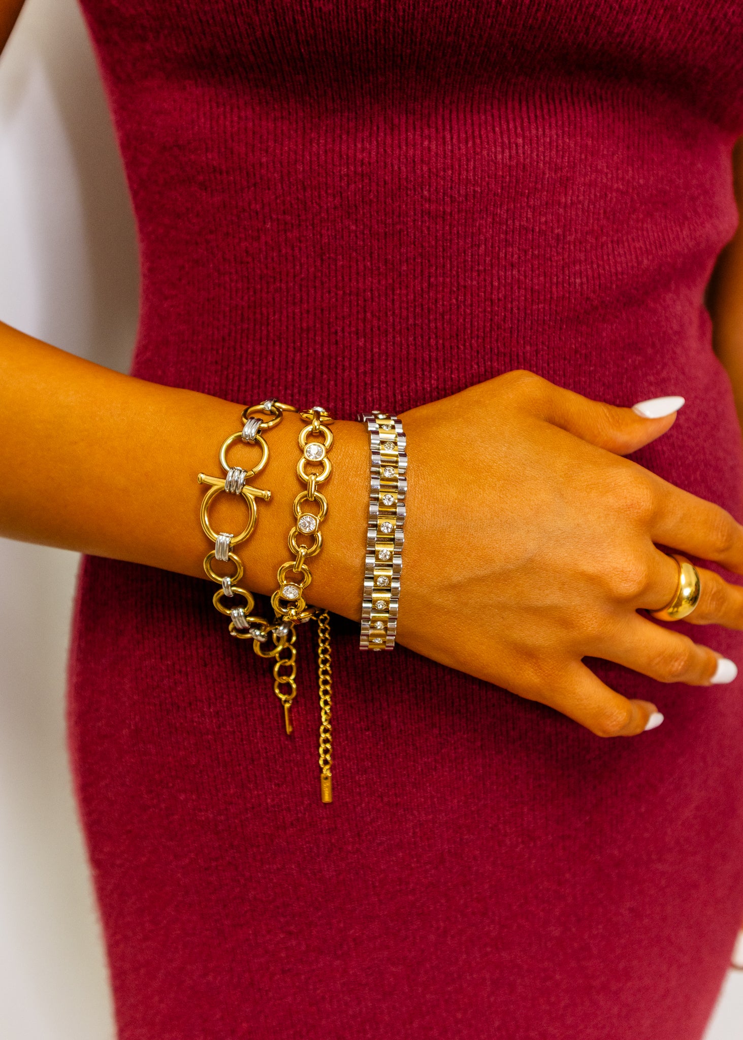 Two Tone Chunky Bracelet
