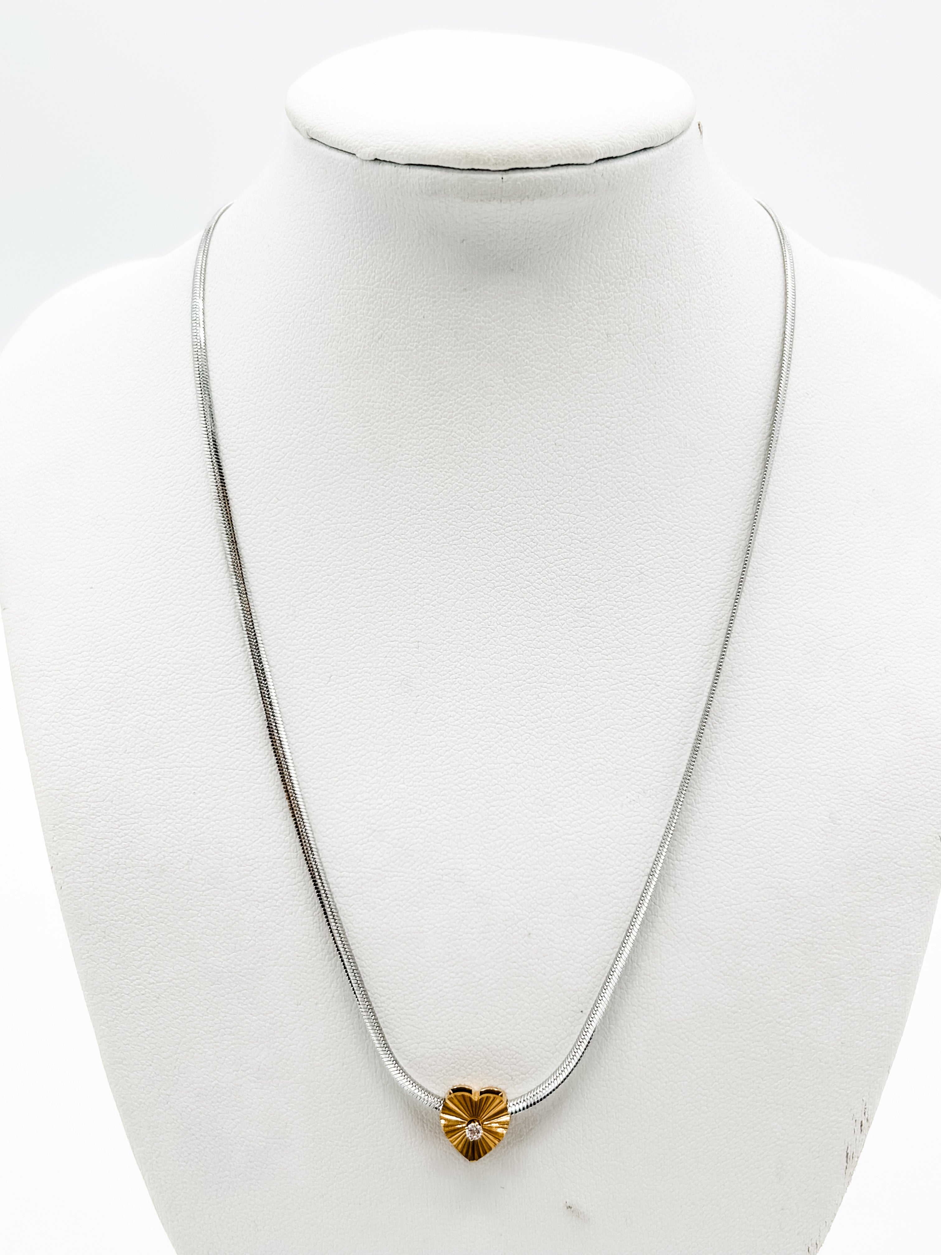 Tiny Bling Heart Necklace