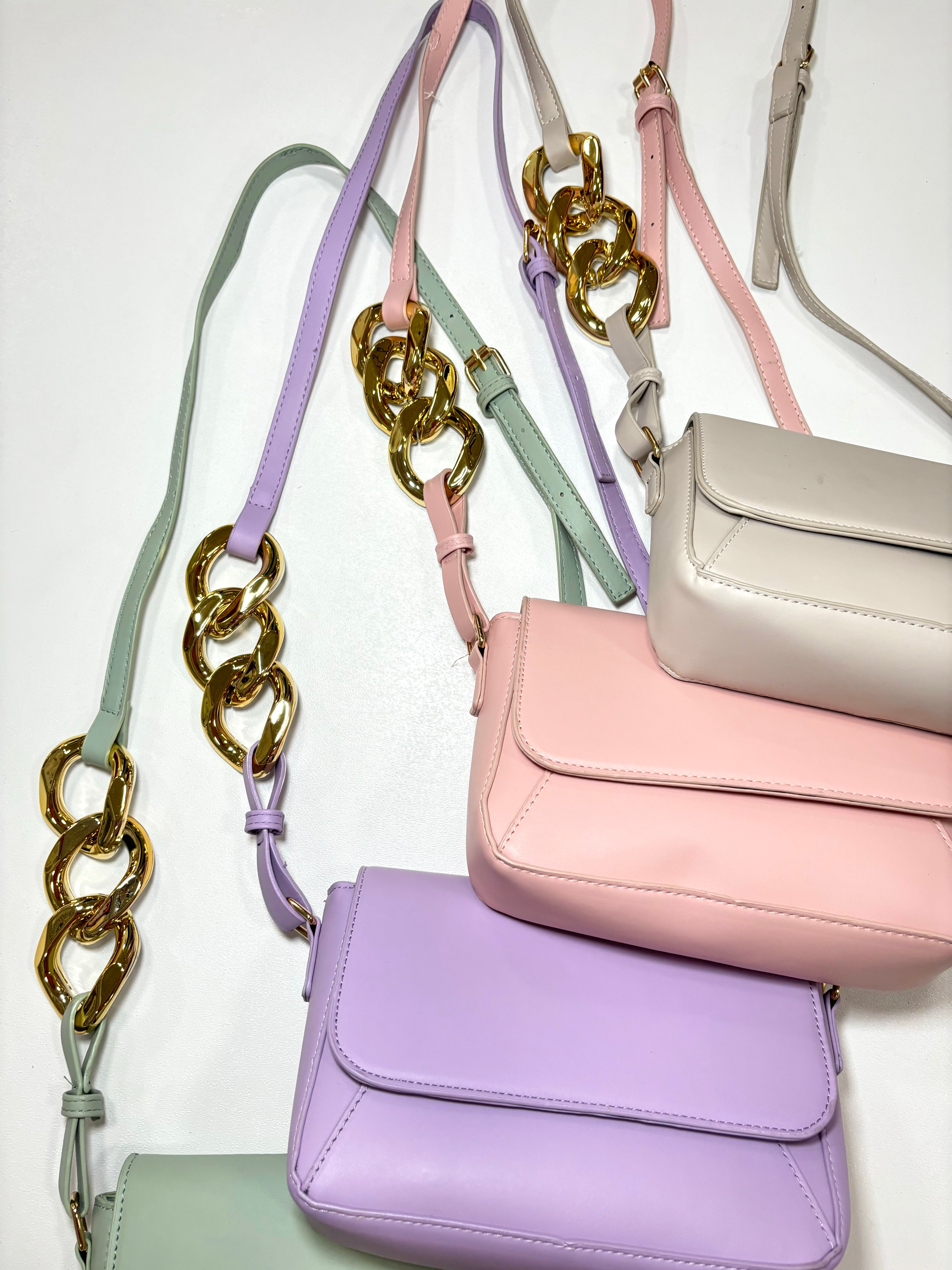 Purple Gold Chain Crossbody Purse