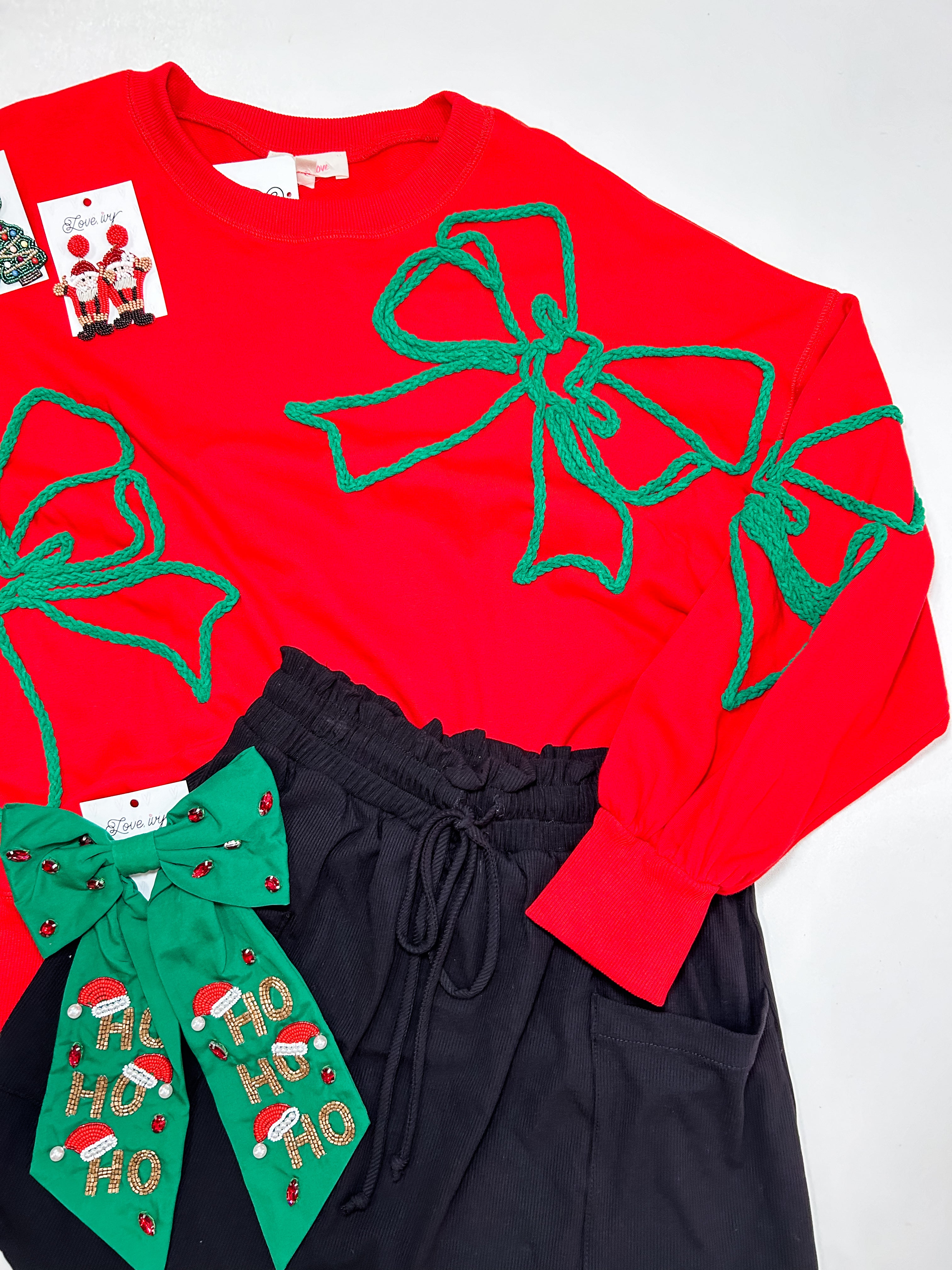 Red Christmas Bow Sweatshirt