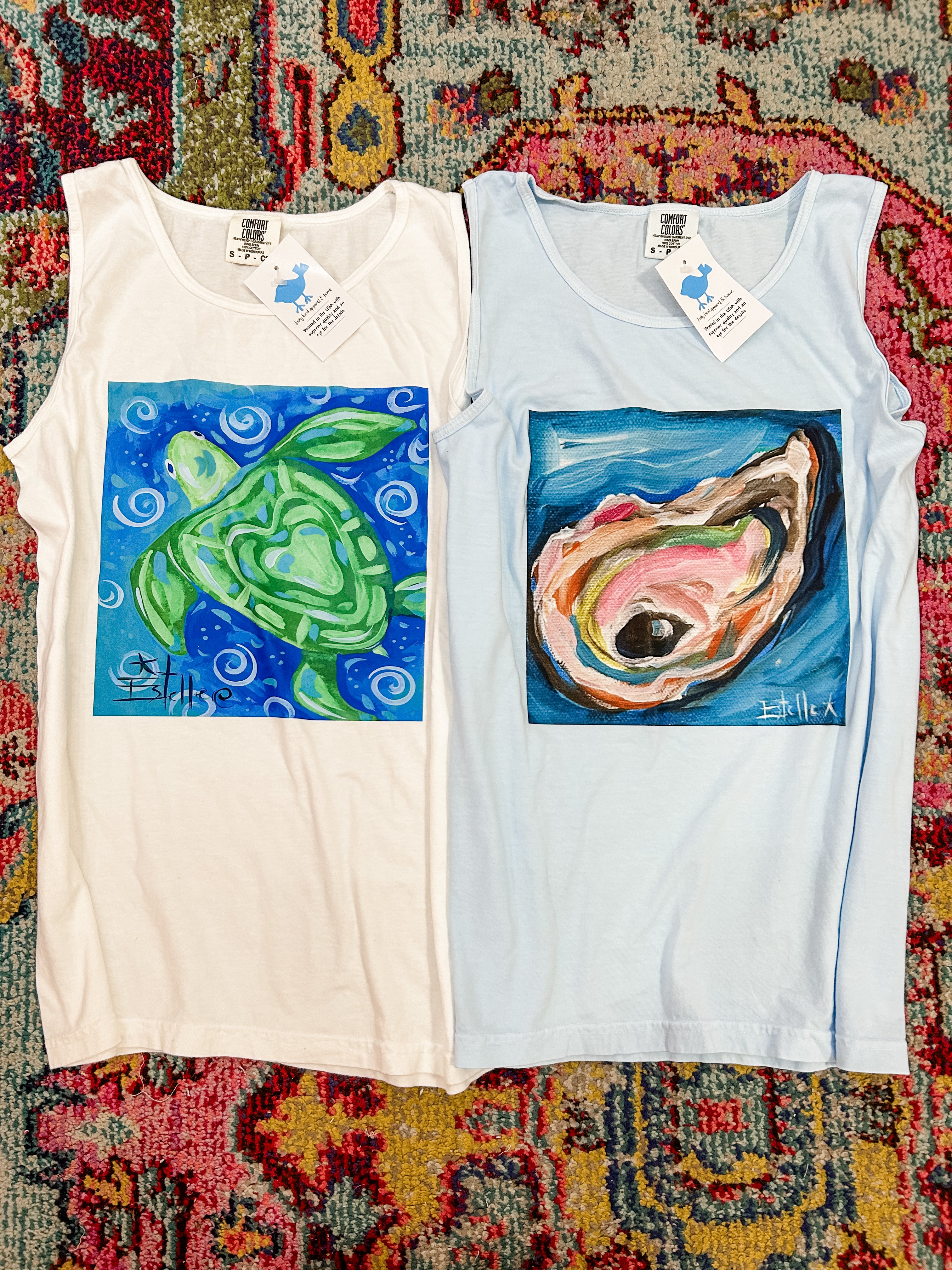 Blue & Green Painted Turtle Tank