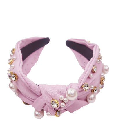 Lavender Pearl & Crystal Headband