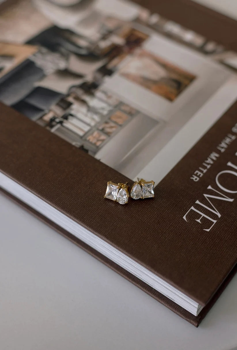 The Ramsey Gold Rhinestone Stud Earrings