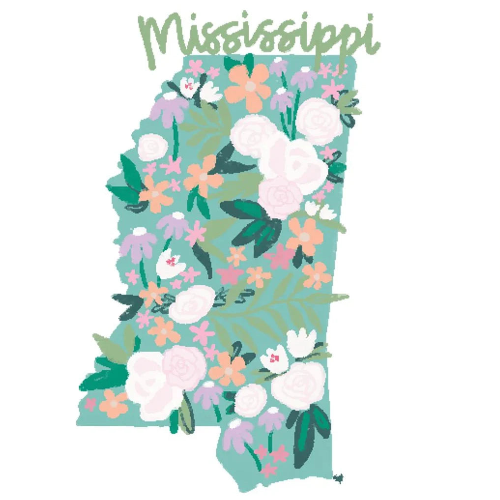 Pink Painted Floral Mississippi Tank