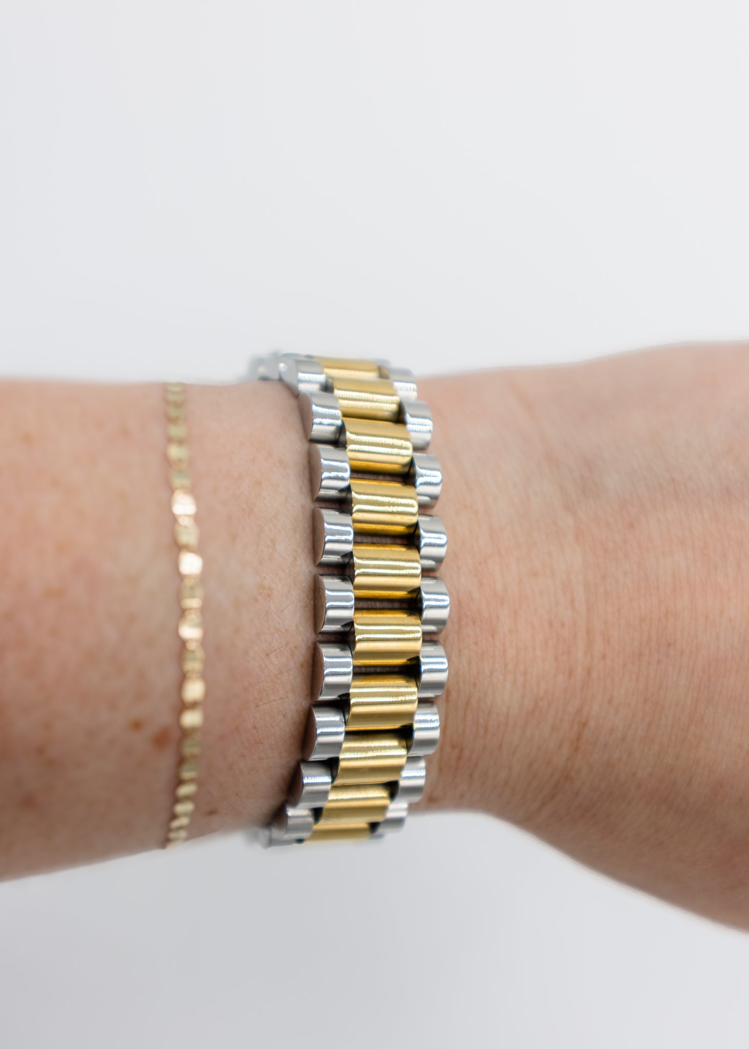 The XL Two-Toned Watch Band Bracelet